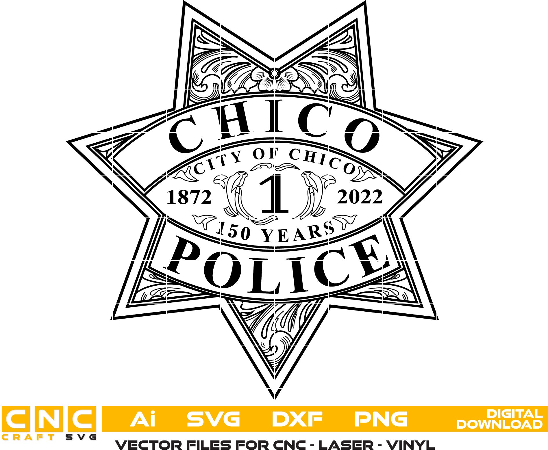 City of Chico Police Badge, Police Badge, City of Chico Police vector art