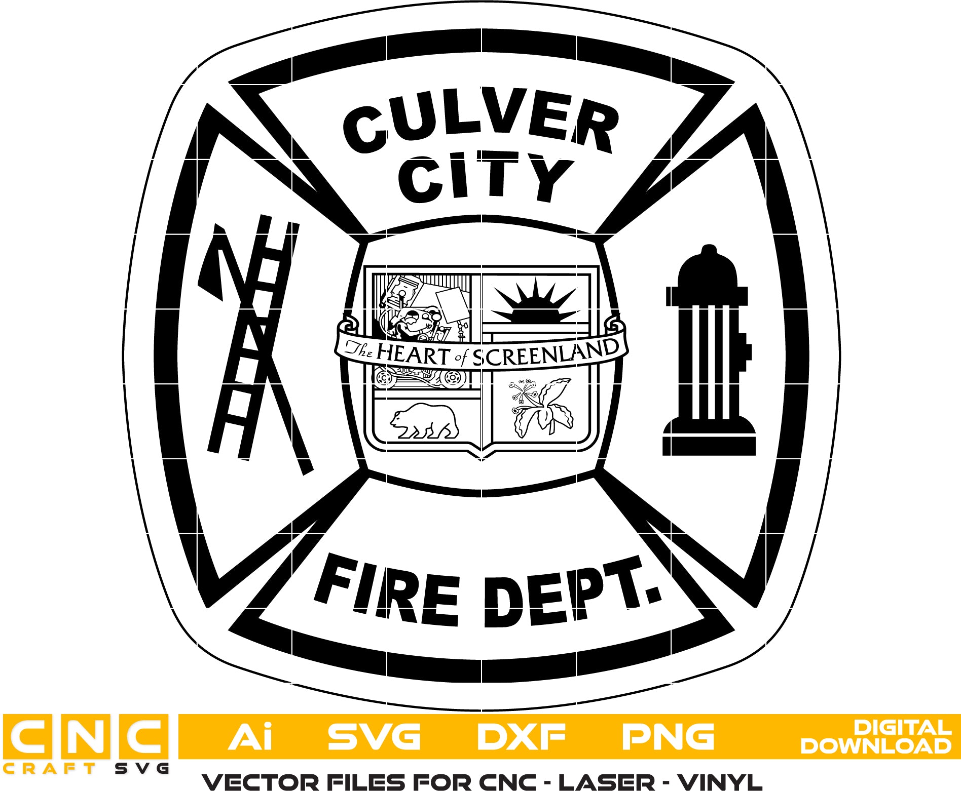 City of Culver Fire Dept Badge Vector art Digital file