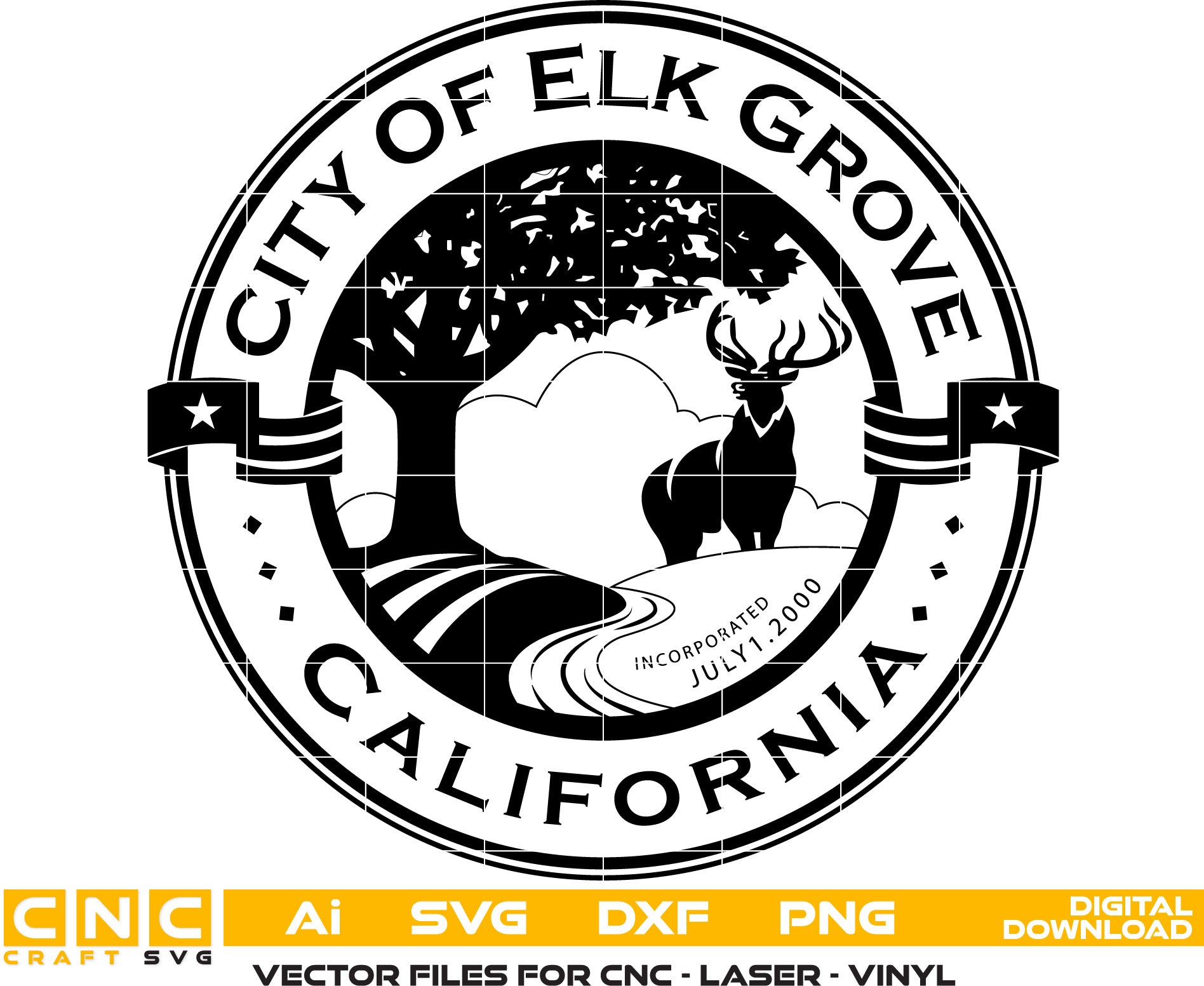 City of Elk Grove Seal, California Seal Vector art, City of Elk Grove logo, Digital File