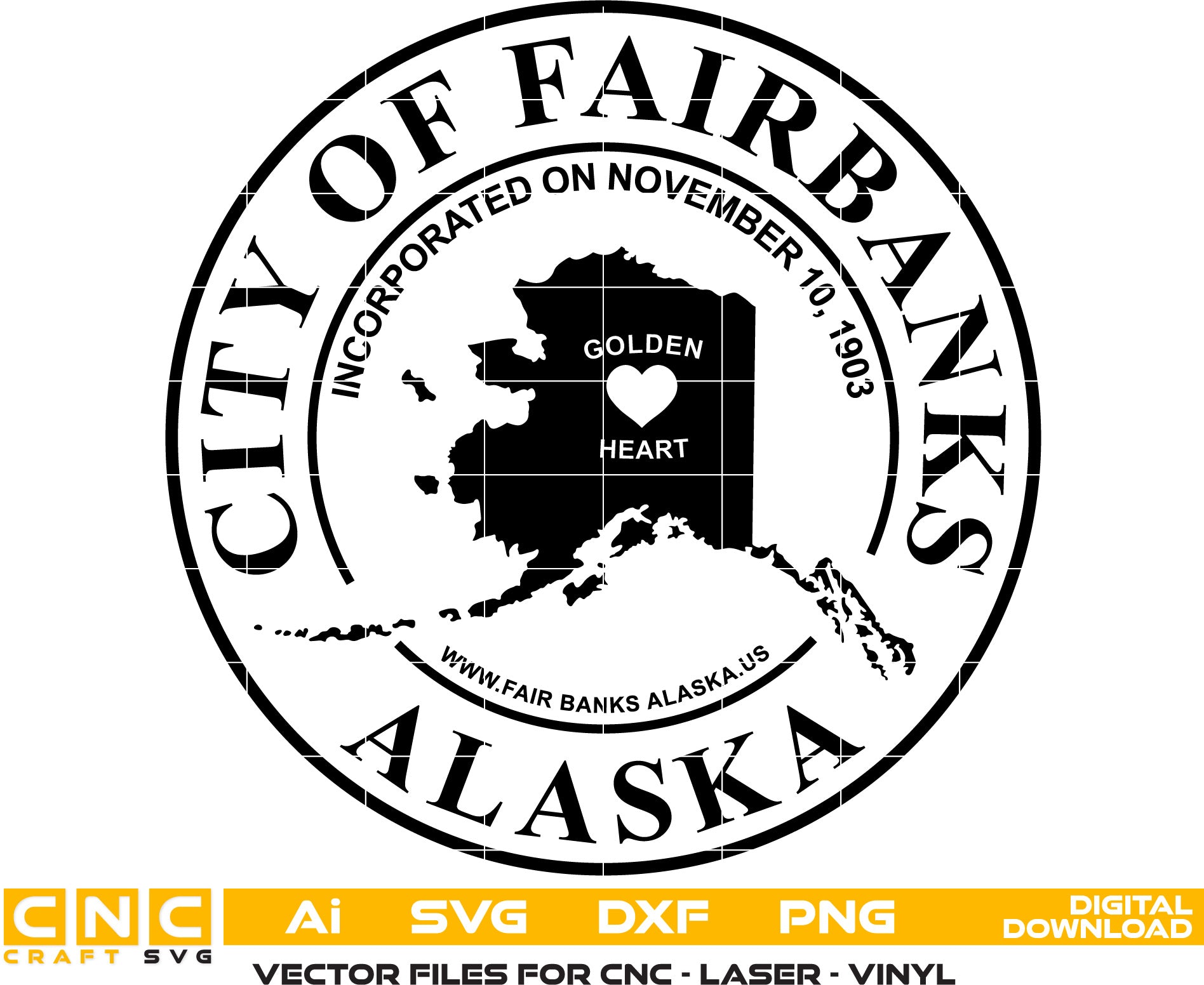 City of Fairbanks Seal, Alaska Seal, City of Fairbank Logo, City of Fairbank vector art