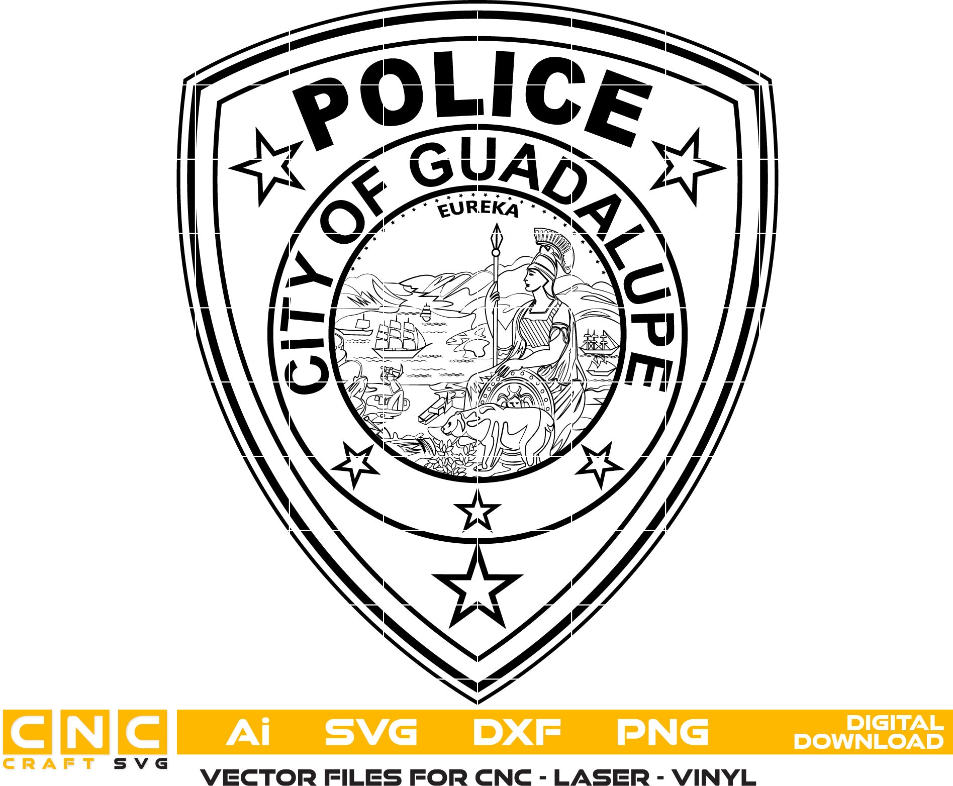 Guadalupe Police Badge Vector file