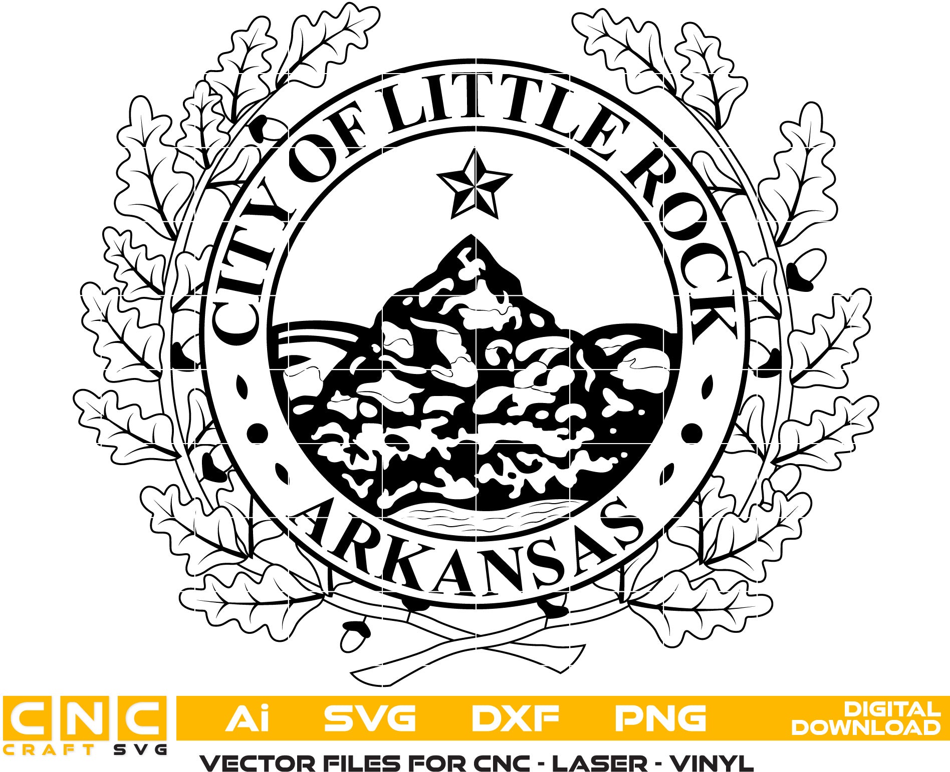 City of Little Rock Seal, Arkansas Seal Vector Art, Little Rock logo, Little Rock badge, vector file