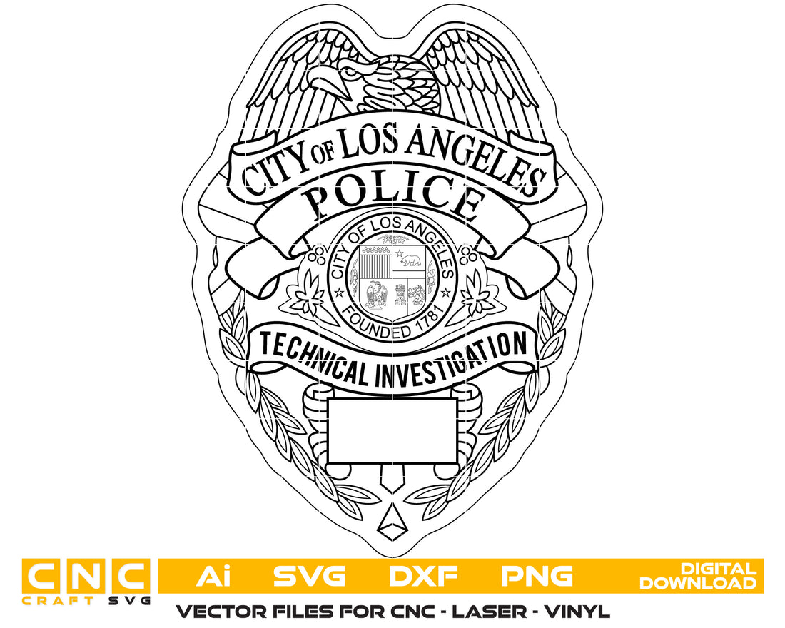 City of Los Angeles Police Technican investigation Badge