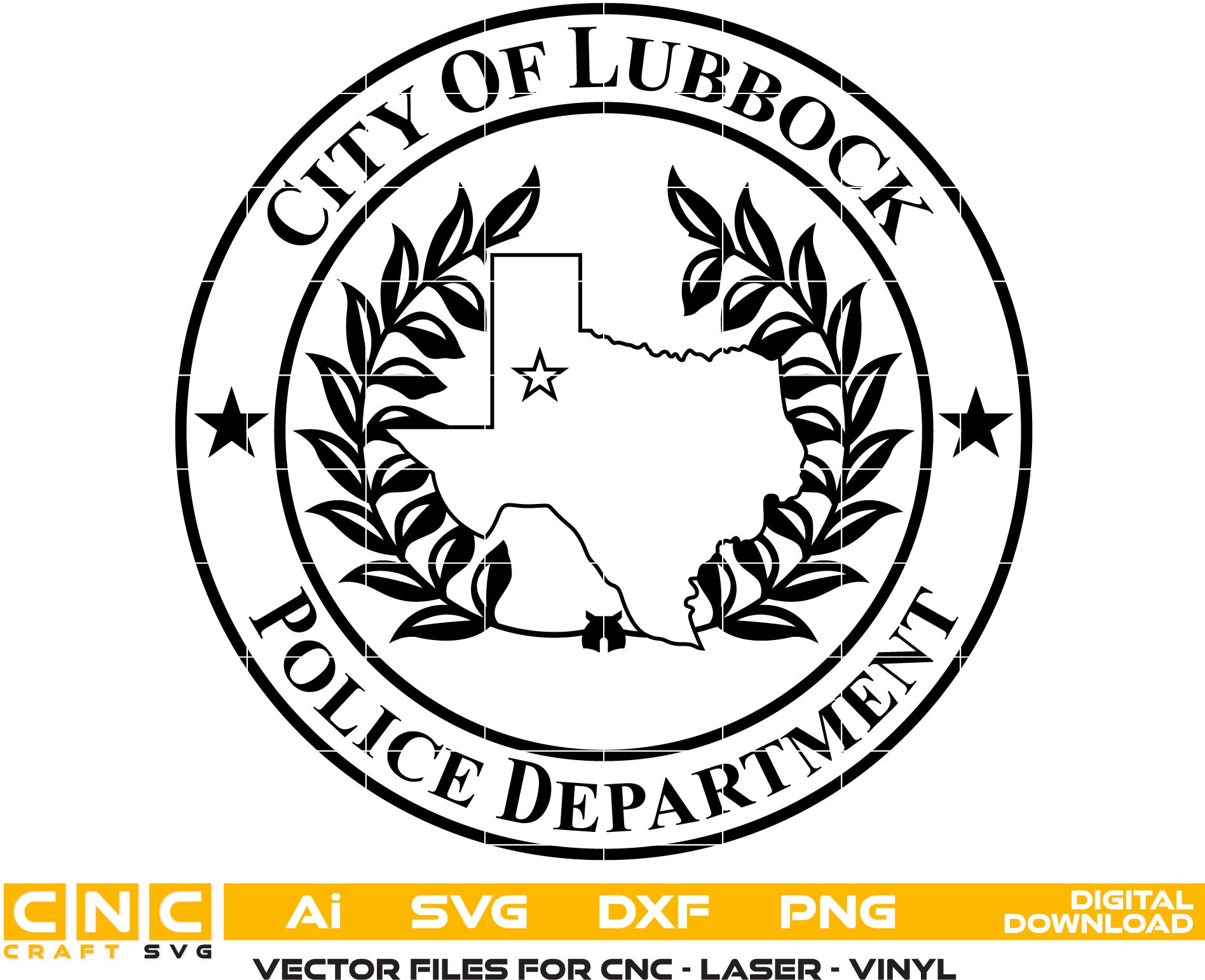 City of Lubbock Police Logo, Police Badge Vector Art, Lubbock Police seal, Police badge, Digital file