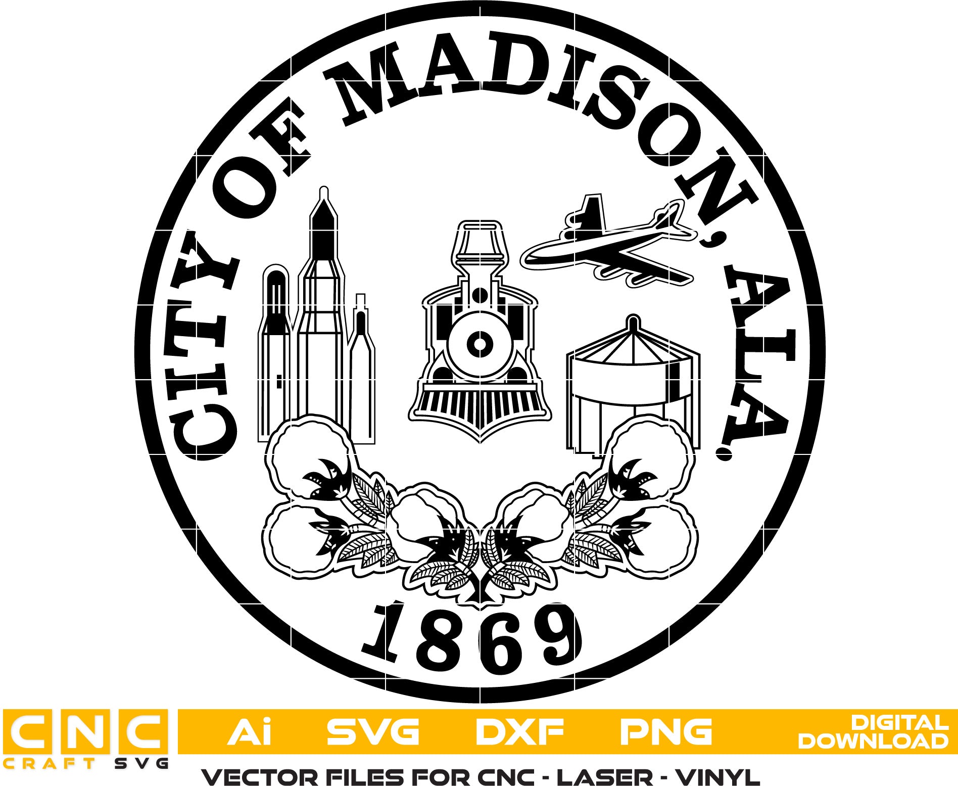 City of Madison Seal Vector Art, Madison logo, Madison badge svg, Digital file