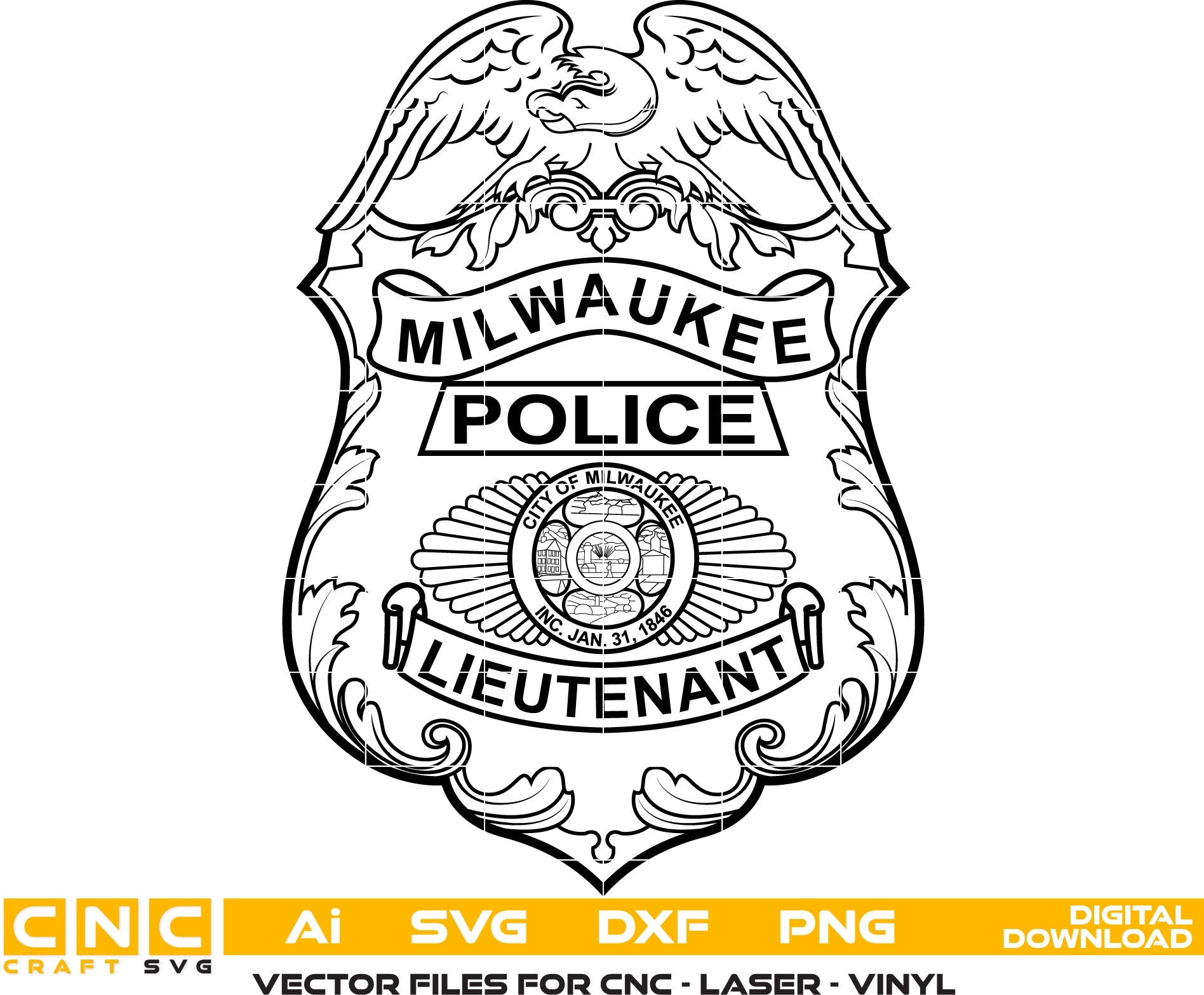 City of Milwaukee Police Lieutenant Badge