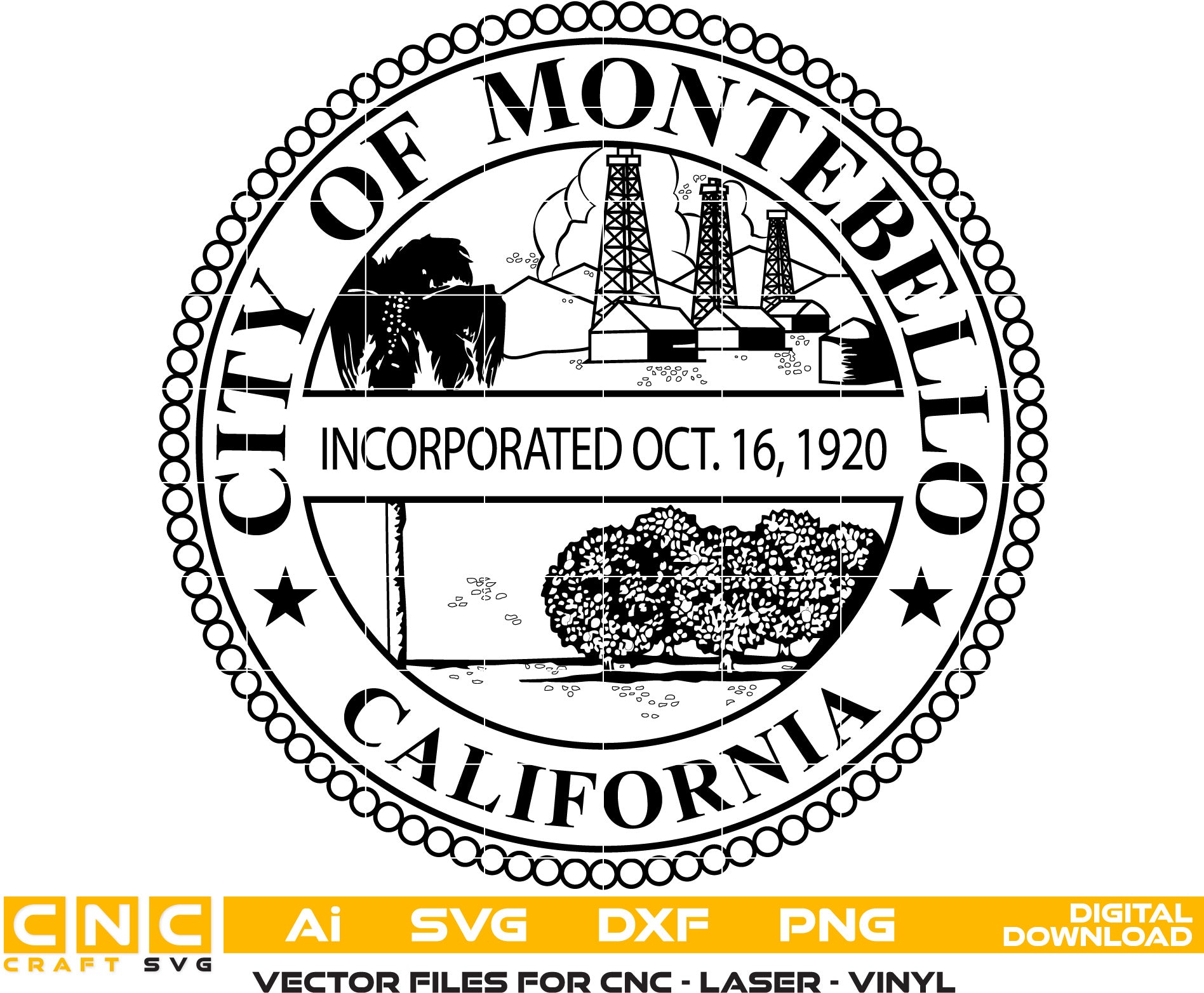 City of Montebello California Seal City of Montebello Logo, City of Montebello vector art