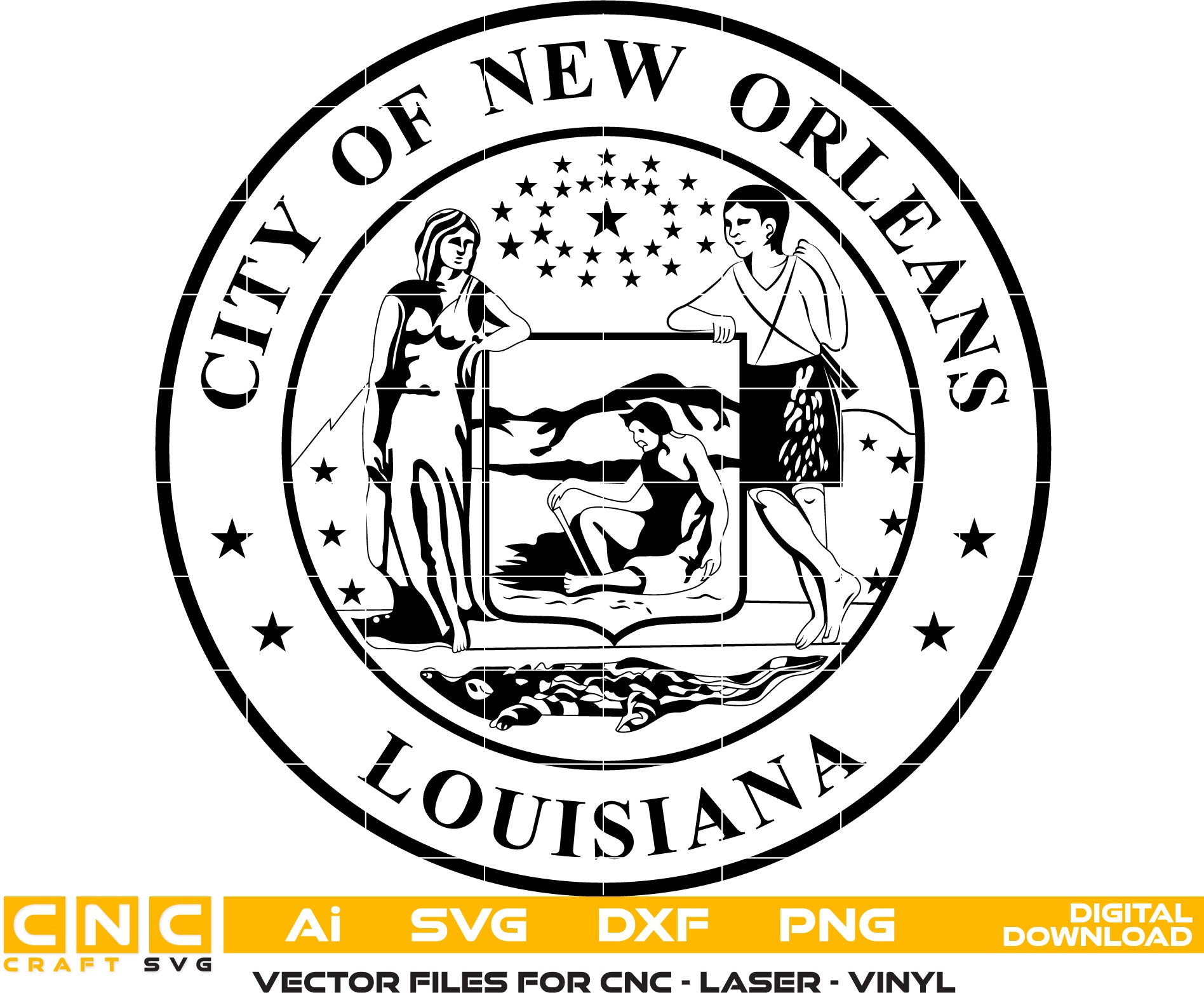 City of New Orleans Seal Vector art Digital file