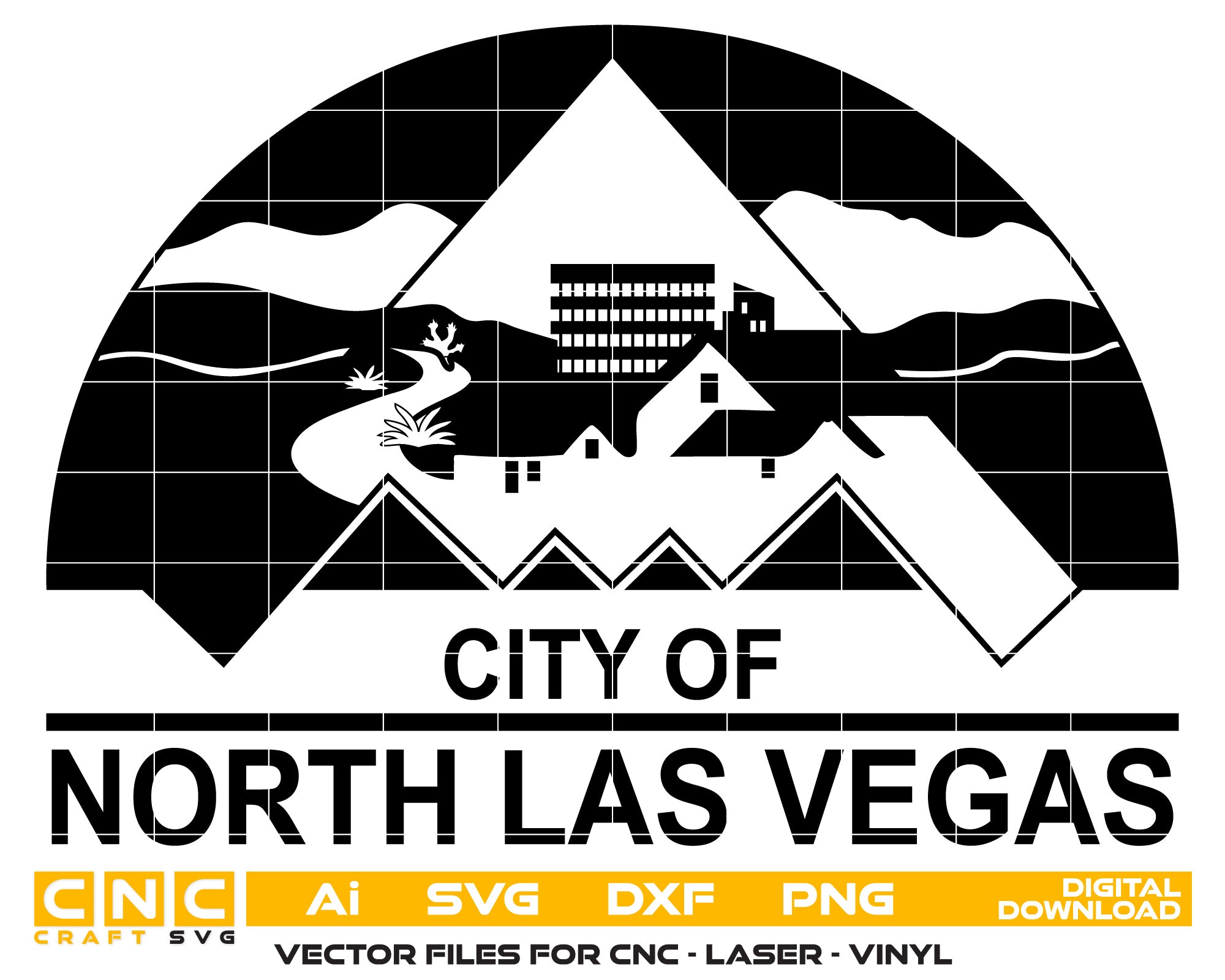 City of North Las Vegas Seal Vector Vector Art, Ai,SVG, DXF, PNG, Digital Files