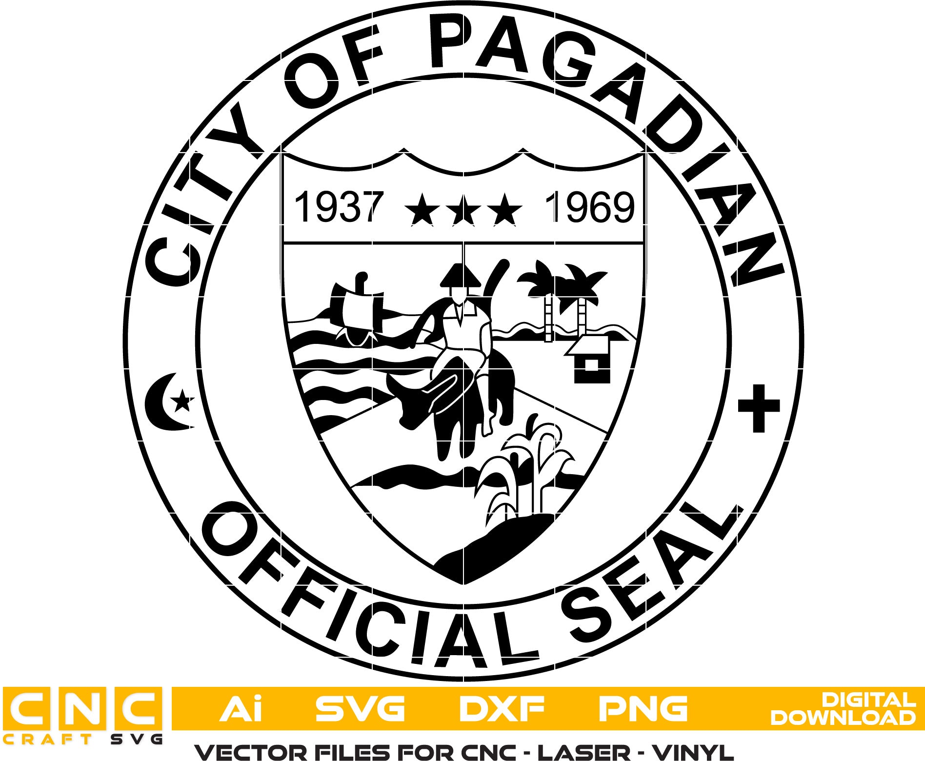 City of Pagadian Seal Vector Art, Pagadian logo, Pagadian seal svg, Digital File