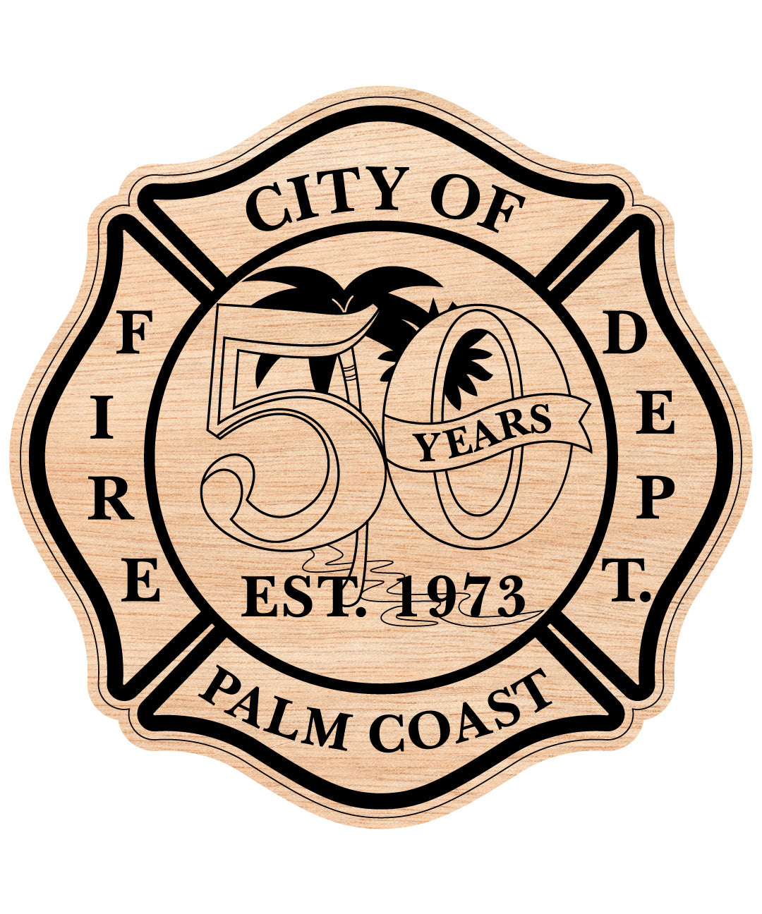 City of Palm Coast 50 Years Fire Department Badge