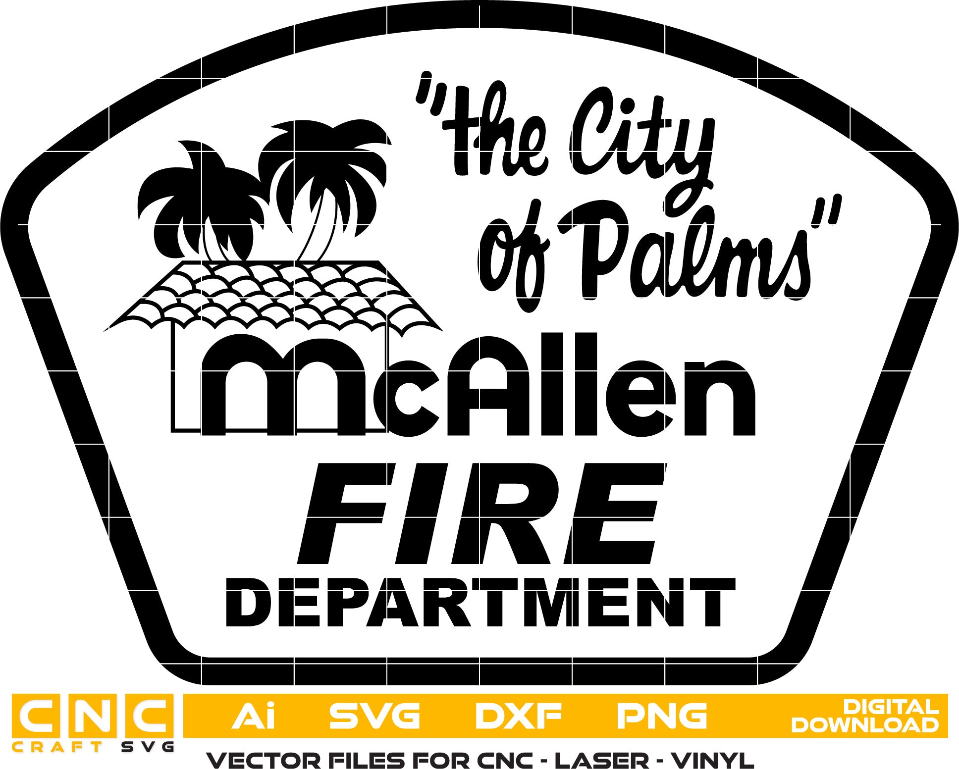 City of Palms Fire Dept Badge, Palms Fire Dept Vector art, Digital File