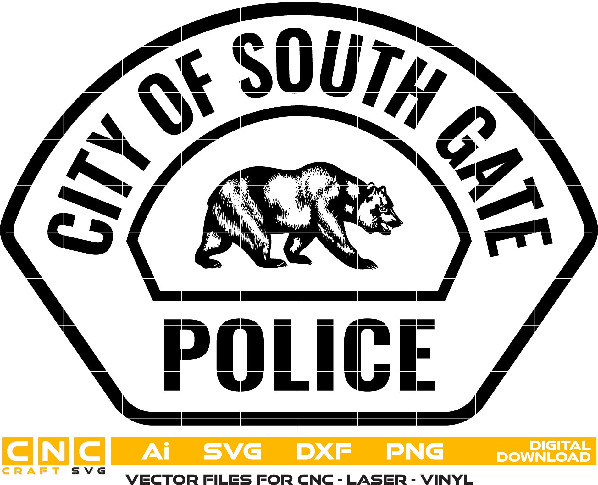 City of South Gate Police Badge, Police Logo, South Gate Police vector