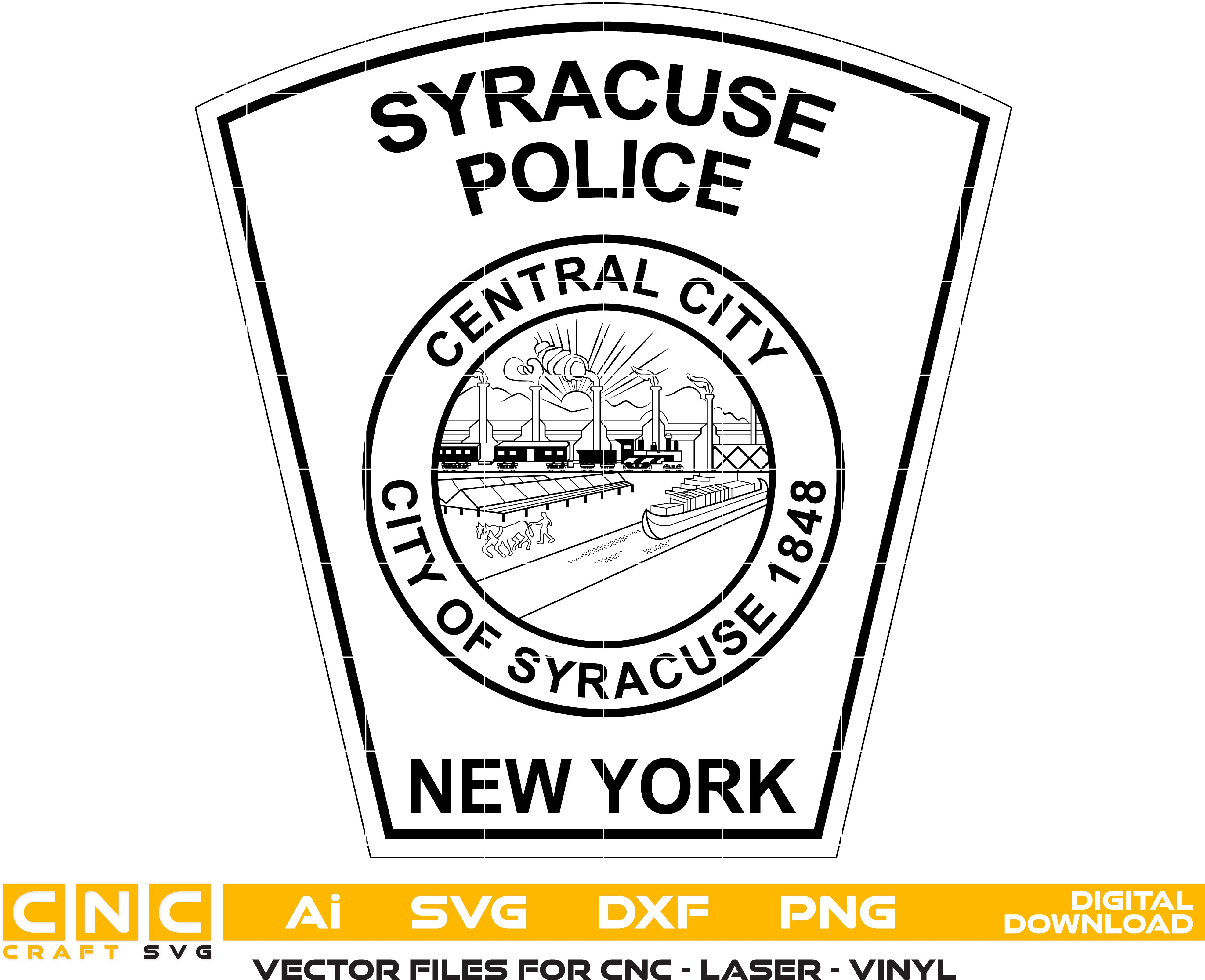 City of Syracuse Police Badge Vector Art, Ai,SVG, DXF, PNG, Digital Fi