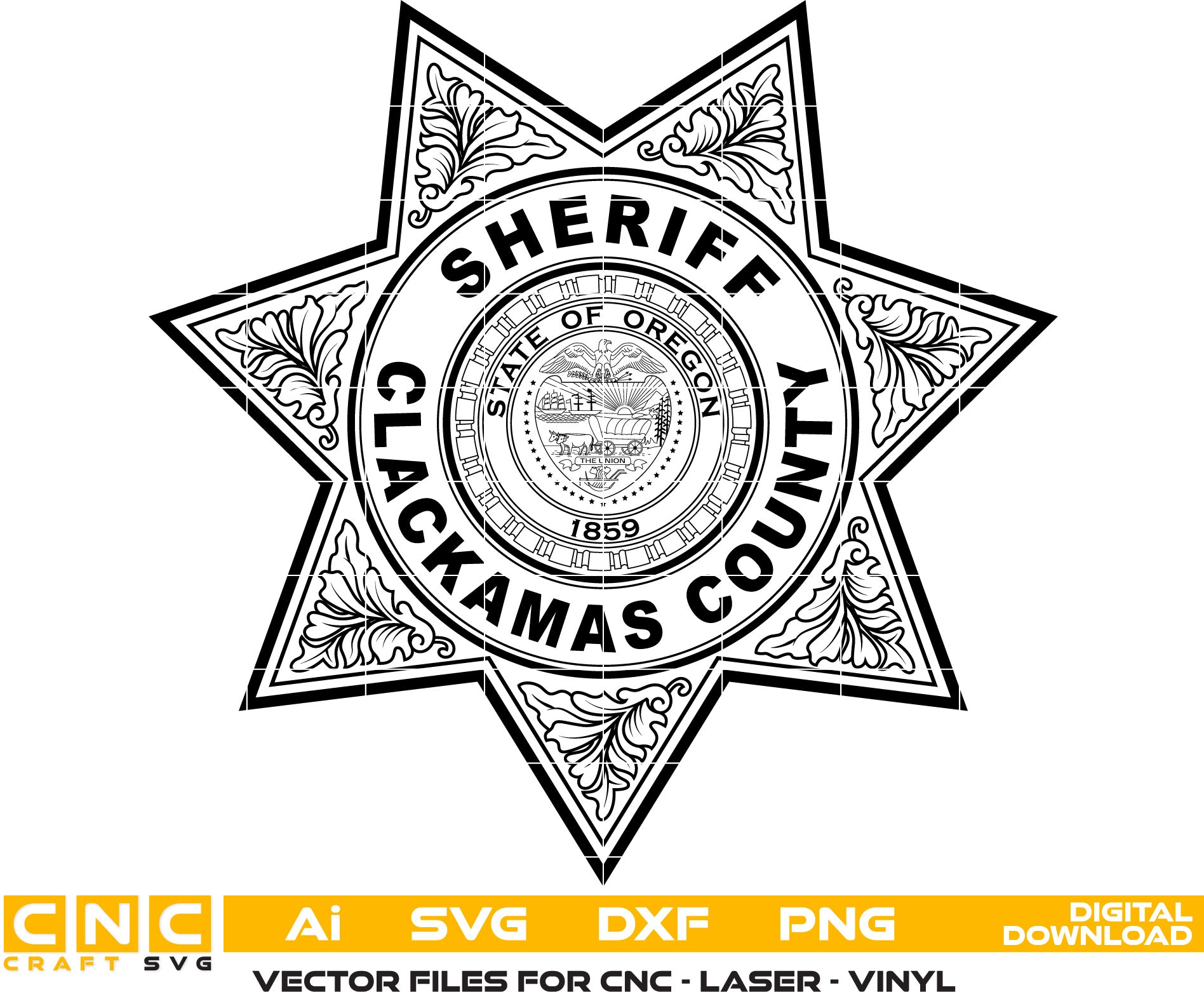 Clackamas County Sheriff Badge, Oregon Sheriff Badge, Clackamas County Badge vector art