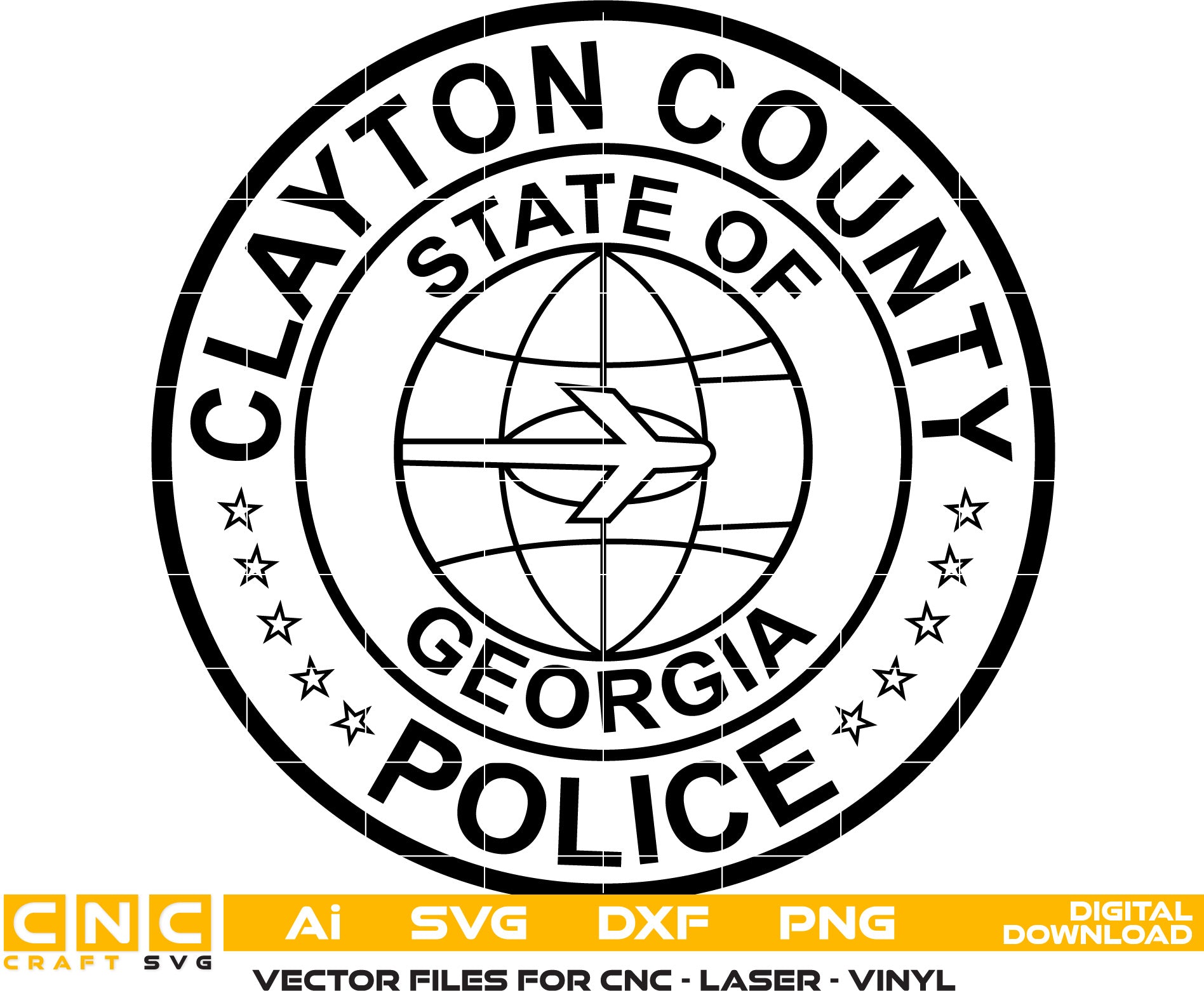 Clayton County Police Badge Vector Art