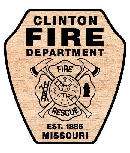 clinton fire department badge svg, clinton missouri firefighter badge vector, clinton mo fire department svg emblem, missouri firefighter badge svg, #support