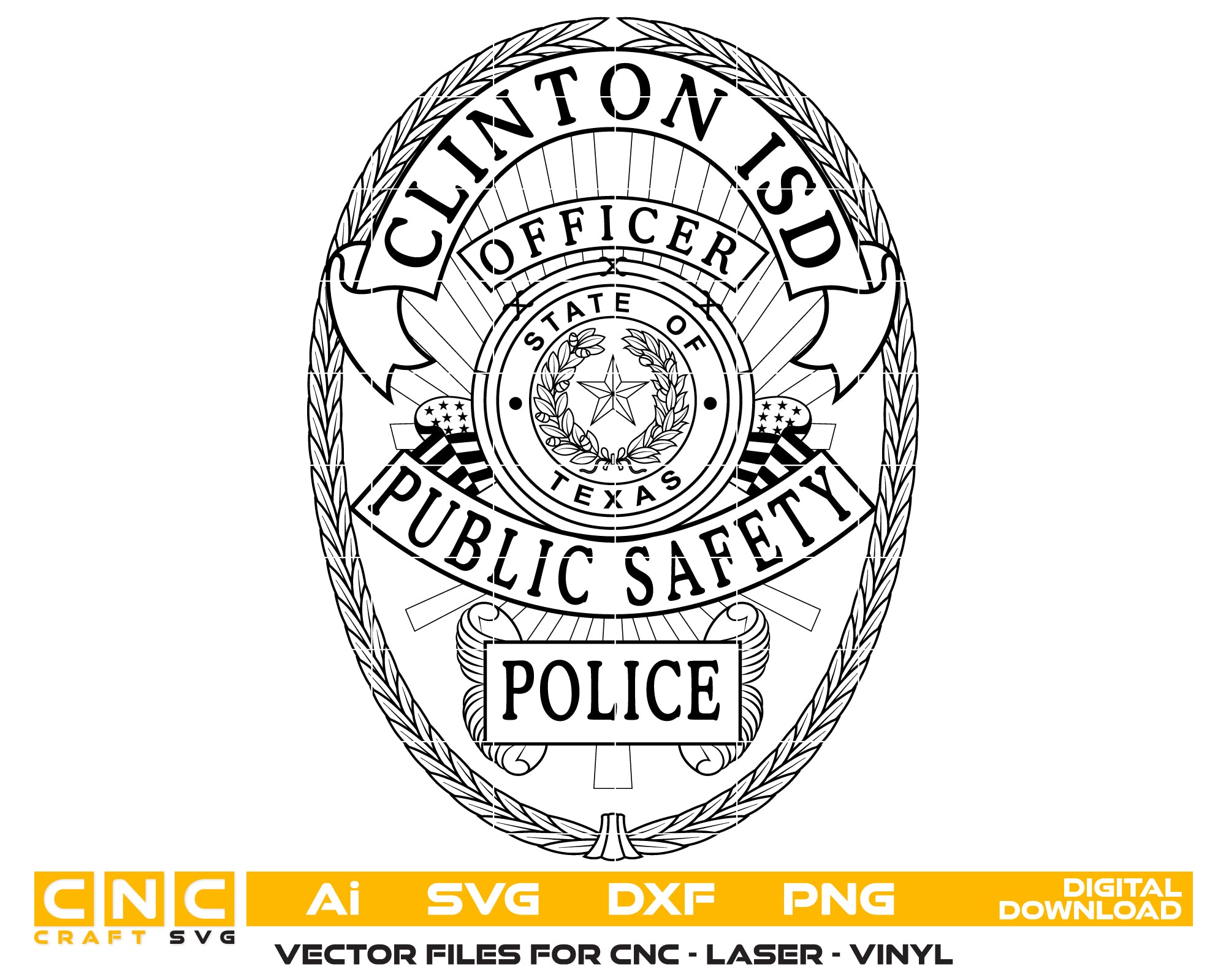 Clinton ISD Public Safety Police Officer Badge Svg
Clinton Badge
ISD Badge
Public Safety Badge
Officer Badge
 Police Badge