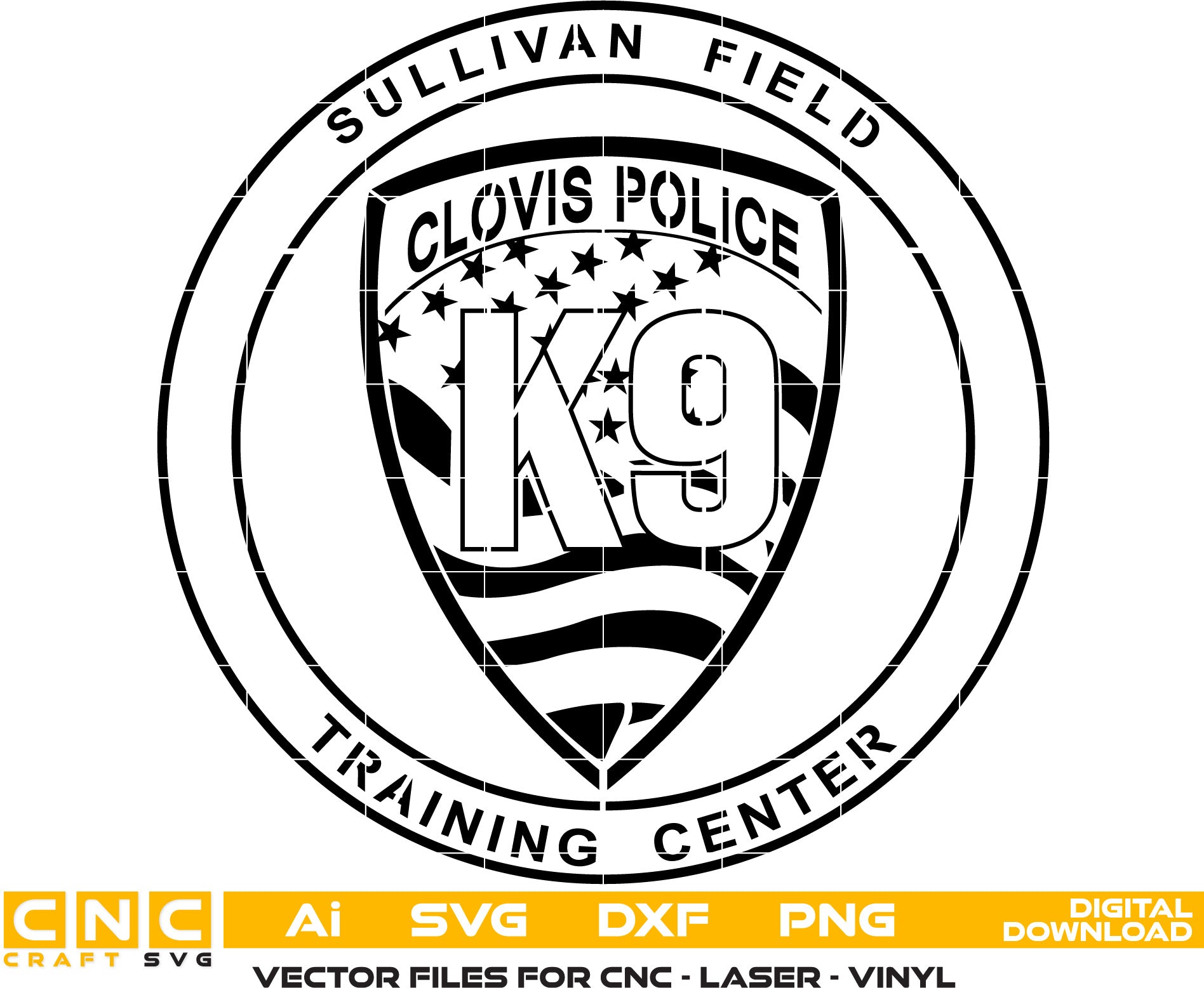 Clovis Police Training Center Badge Vector Art