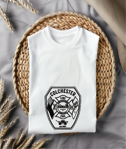 Colchester Fire Department Badge SVG, Colchester Firefighter Badge Vector, Colchester Fire Emblem SVG, Fire Department Badge Colchester, Firefighter Badge Vector