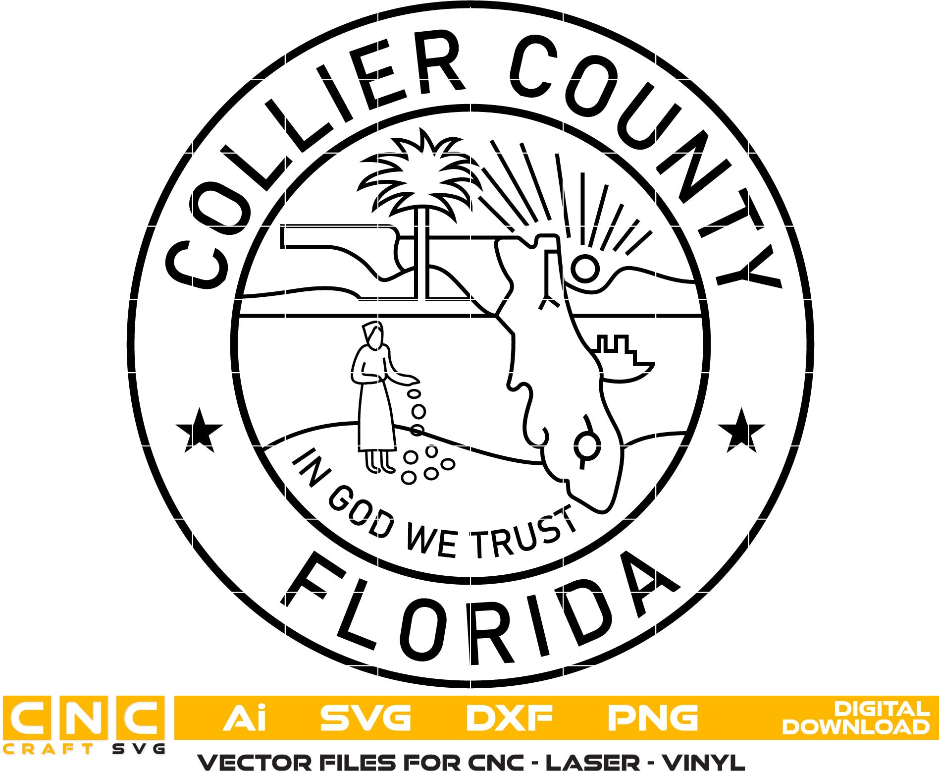 Collier County Seal, Florida Seal, Collier County logo, Collier County vector art