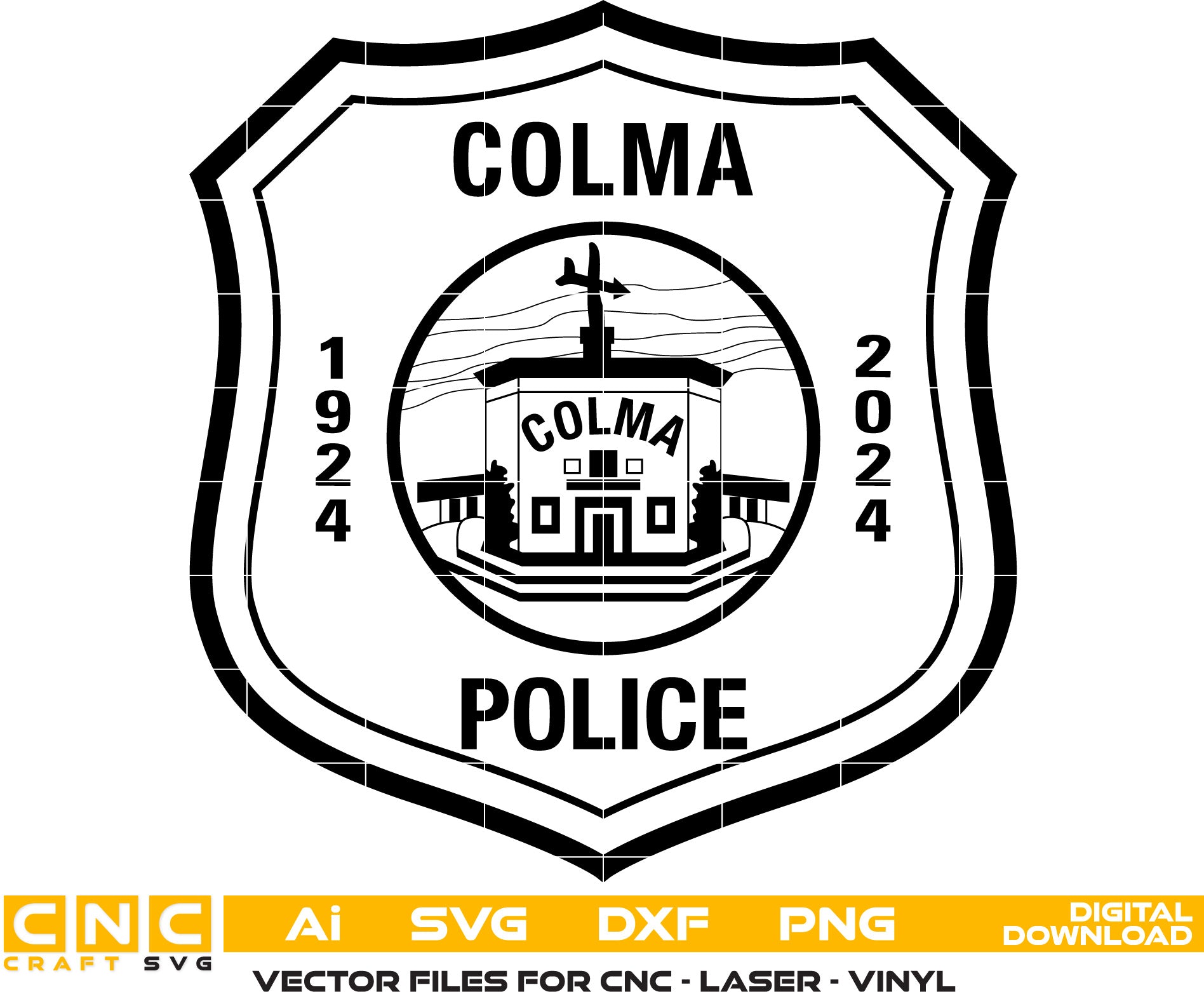 Colma Police Badge, Police Patch, Colma Police  vector art, Digital File