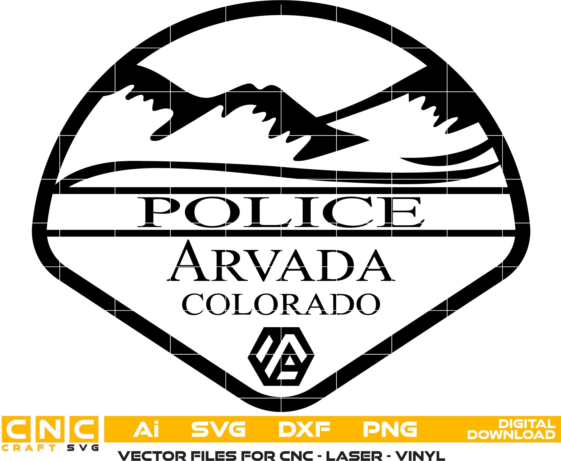 Colorado Arvada Police Logo Vector Art