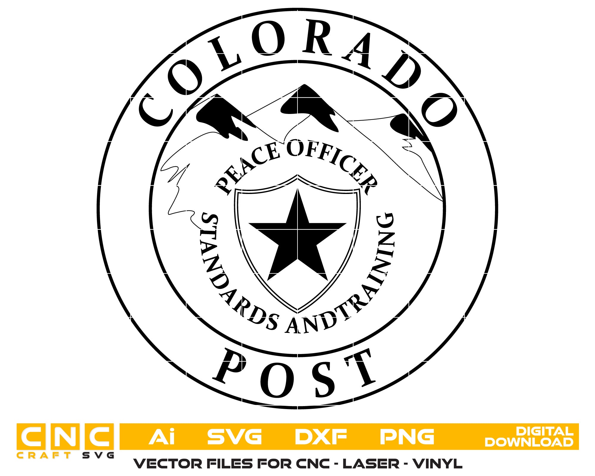 Colorado POST Peace Officer Badge SVG | Law Enforcement Vector for CNC, Vinyl & Printing