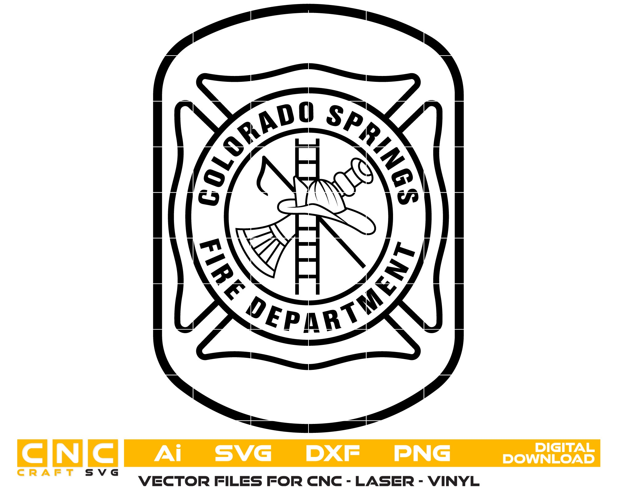 Colorado Springs, Colorado Fire Department Patch Vector Art