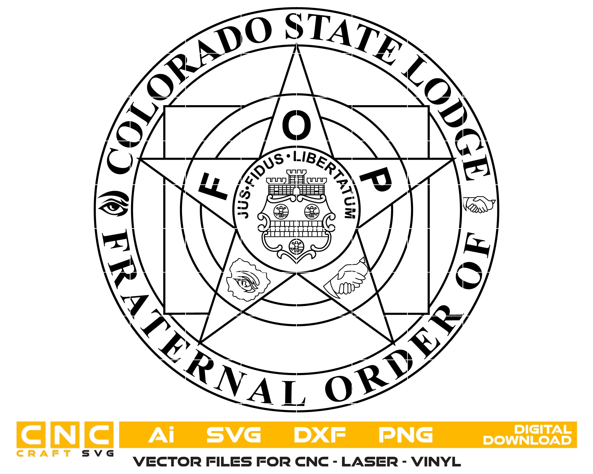 Colorado State Lodge Badge Vector Art, Ai,SVG, DXF, PNG, Digital Files