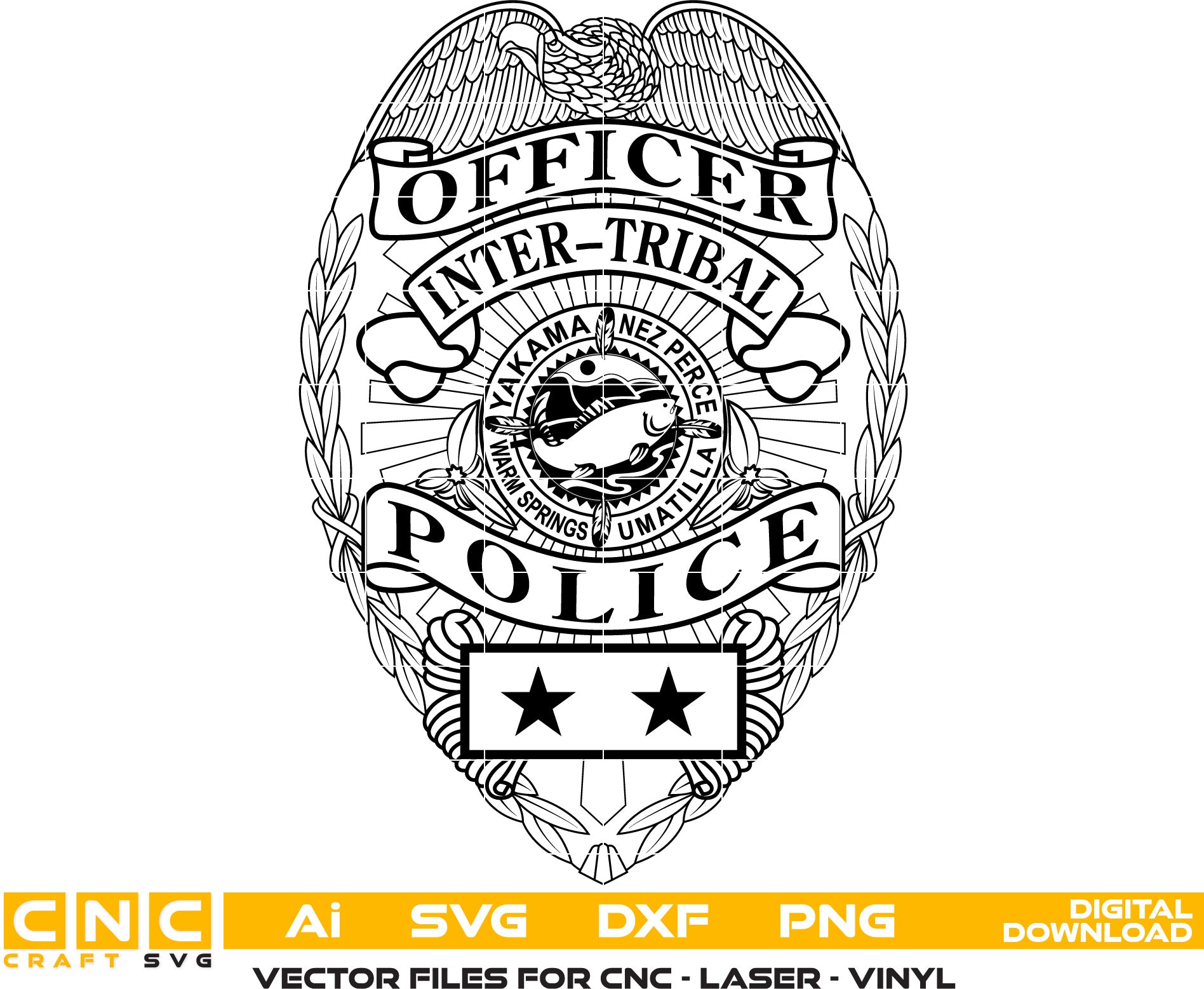 Columbia River Inter-Tribal Police Badge, Police Officer Badge, Inter-Tribal Police Badge vector art