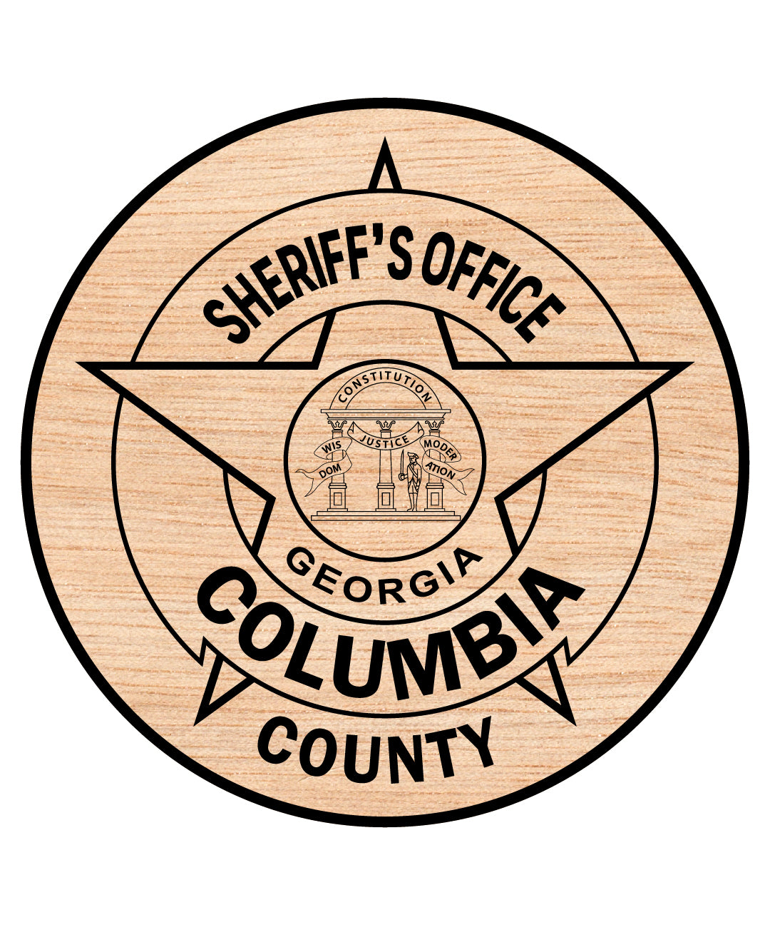 Columbia County Georgia Sheriff Badge SVG, Georgia Sheriff Badge Vector, Columbia County Law Enforcement Badge, Police Badge SVG, Sheriff Department Emblem