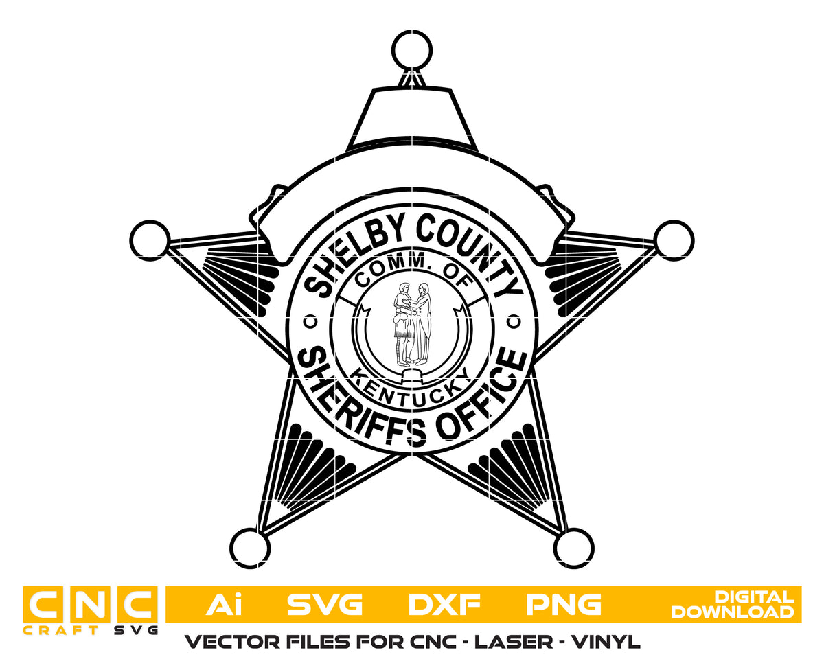 Comm of Kentucky Shelby County Sheriffs Office Badge Vector Art, Ai,SV