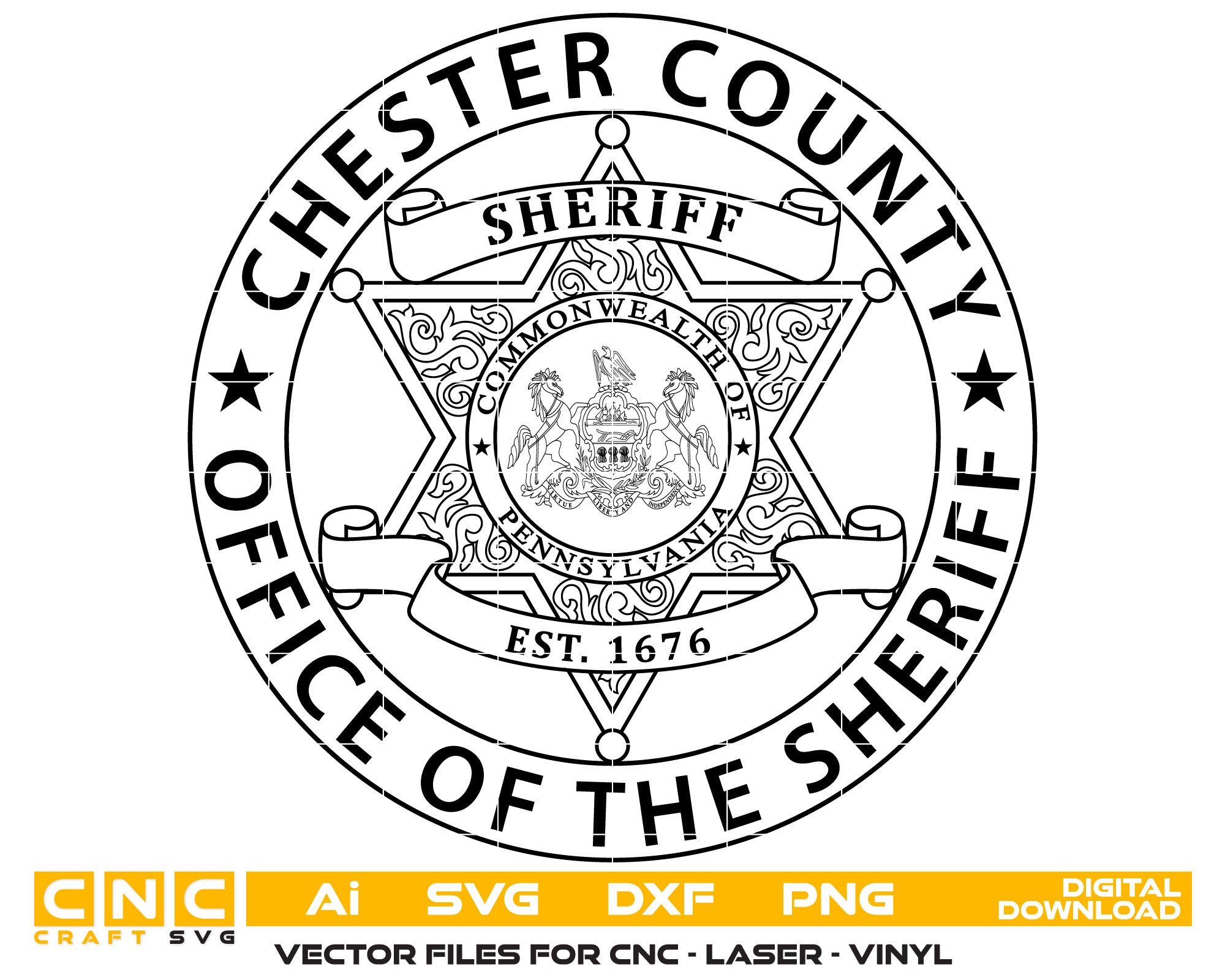 Commonwealth of Pennsylvania Chester County Office of The Sheriff Badge