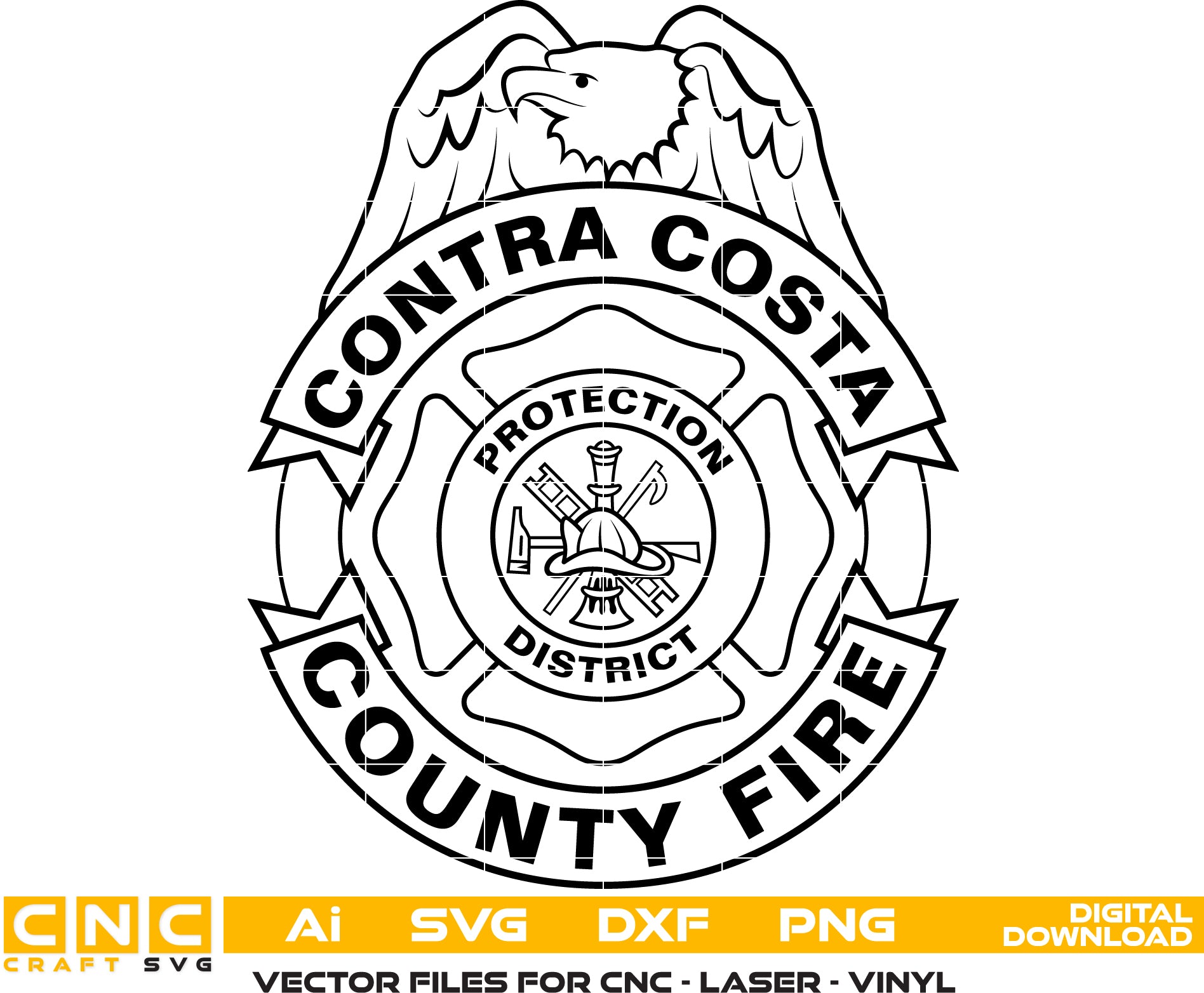 Contra Costa Fire Dept Badge Vector art Digital file