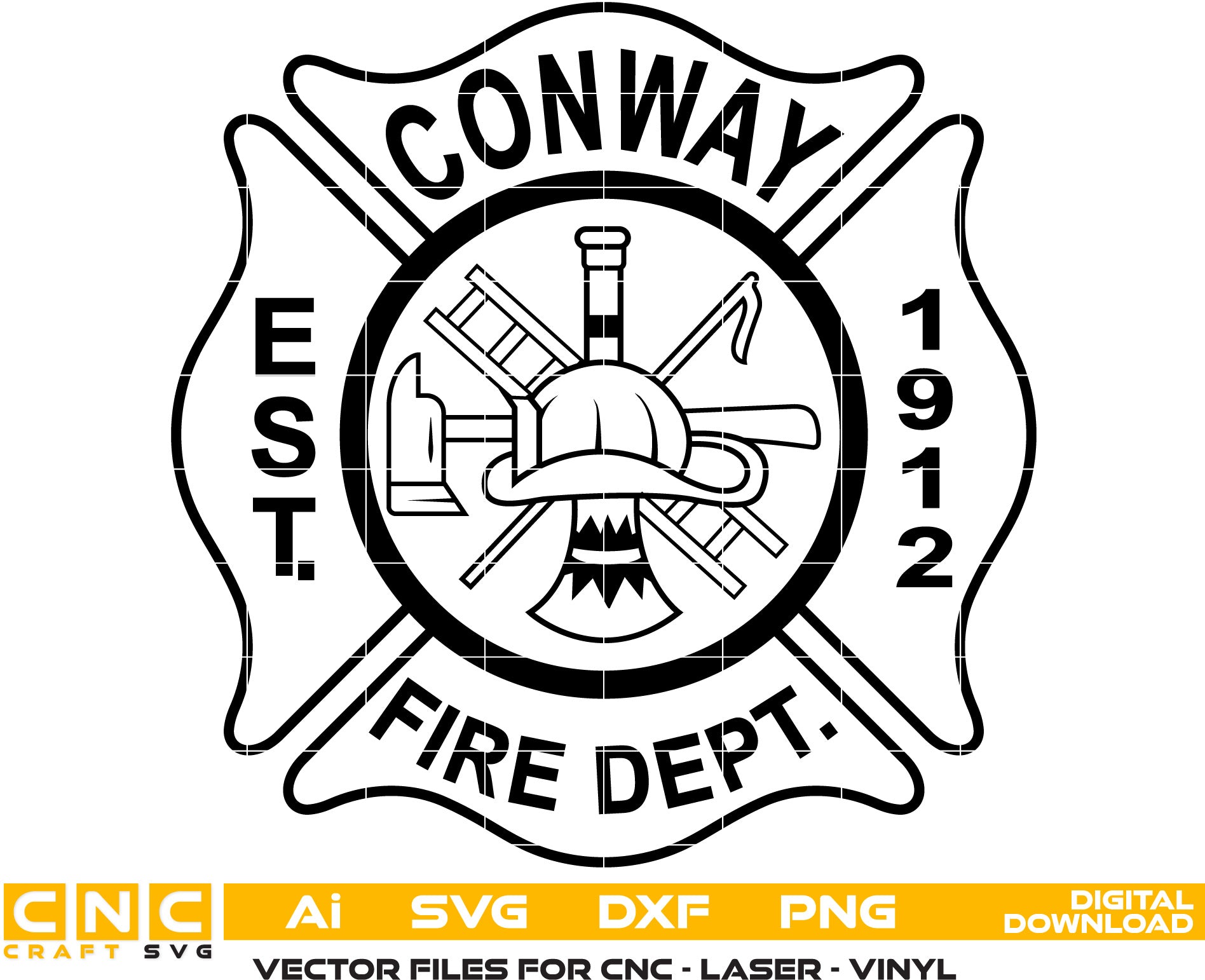 Conway Fire Dept Badge, Conway Fire Dept Logo, Conway Fire Dept vector art