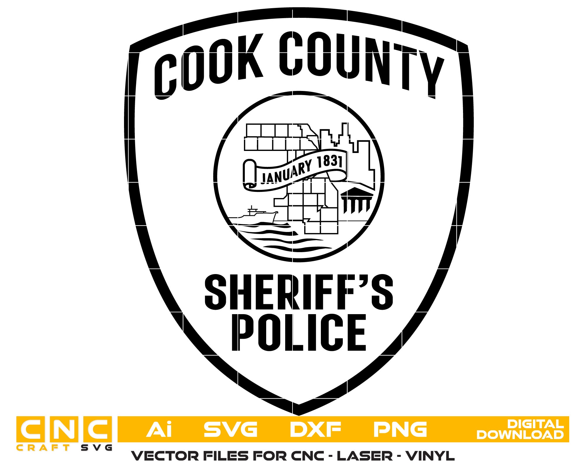 Cook County Sheriff Police Badge – Digital Download