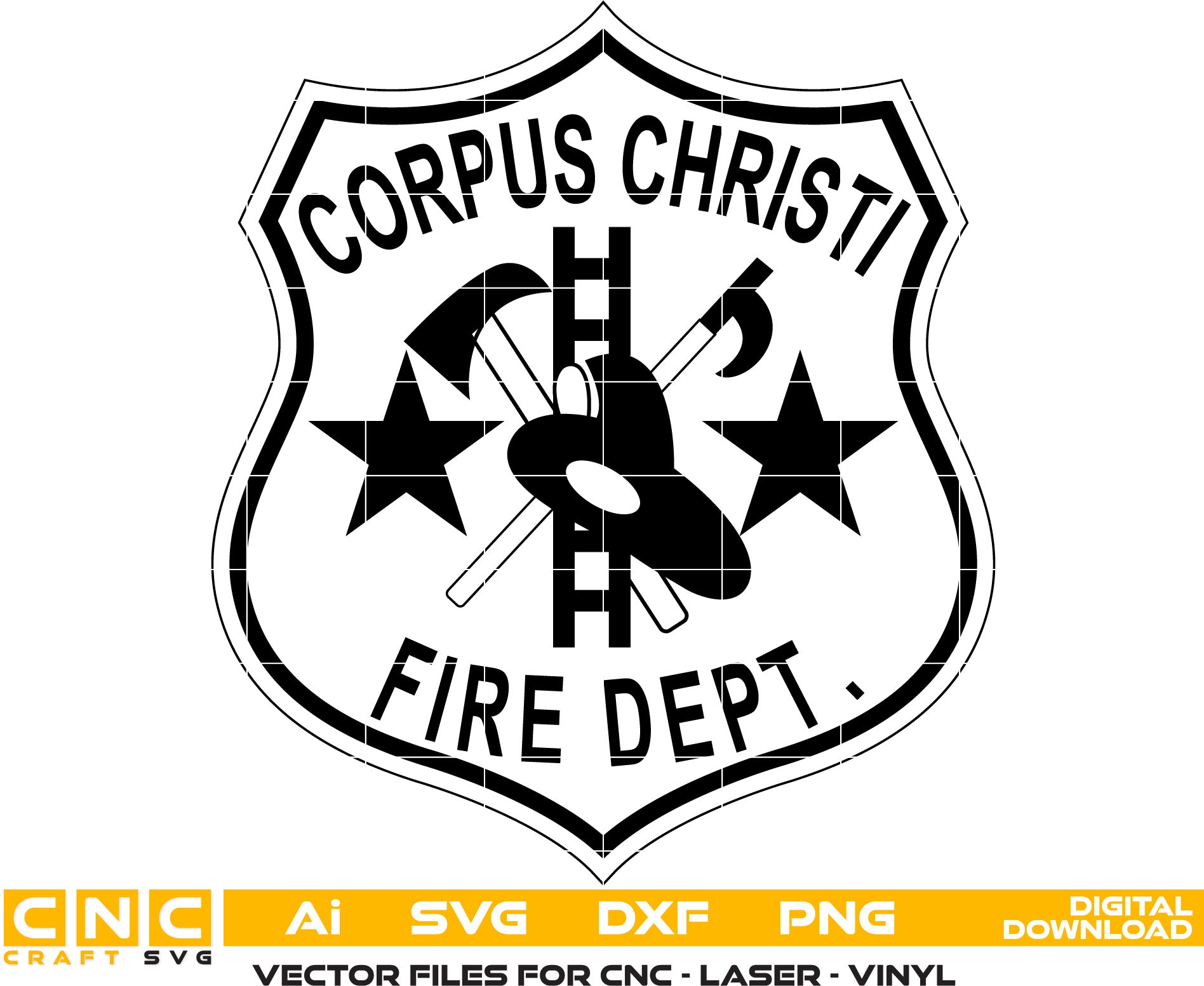 Corpus Christi Fire Dept Badge, Corpus Christi Vector art, Digital File