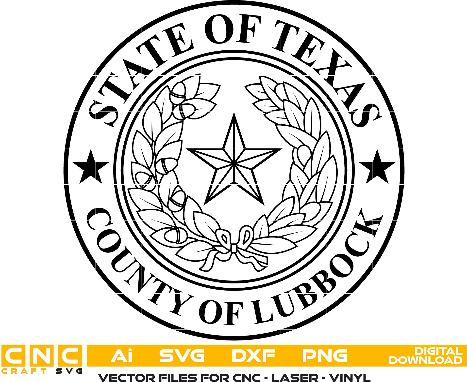 County of Lubbock Seal, Texas Seal Vector Art, Lubbock logo, Texas Log