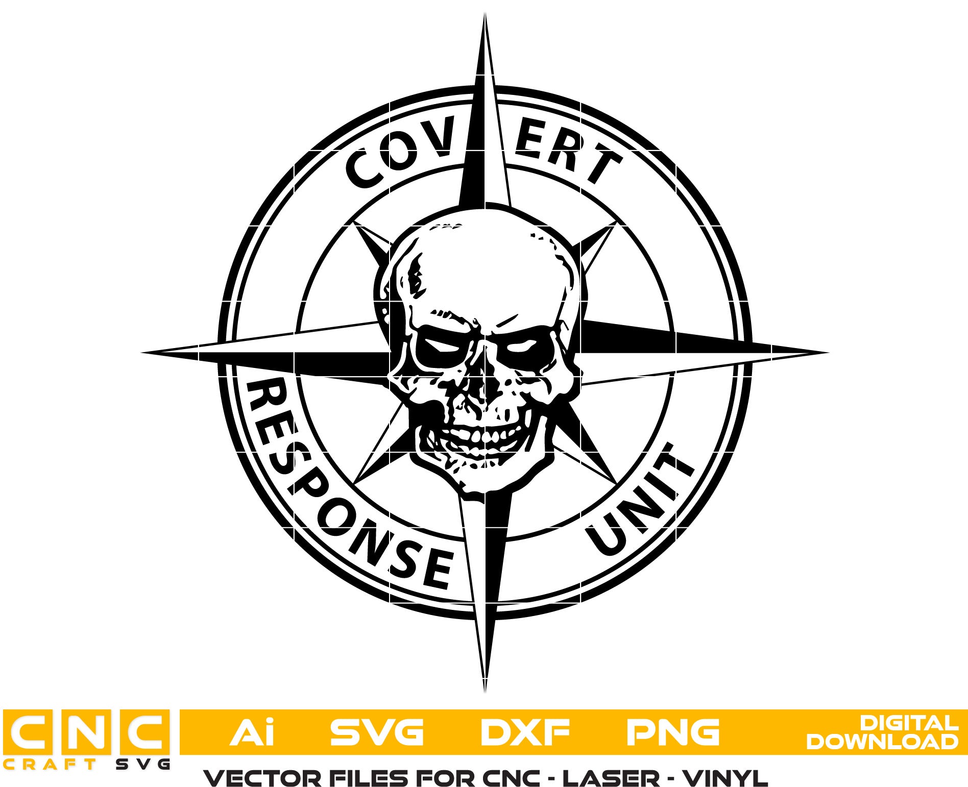 Covert Response Unit Logo Vector Art, Ai,SVG, DXF, PNG, Digital Files for Laser Engraving, Woodworking & Printing