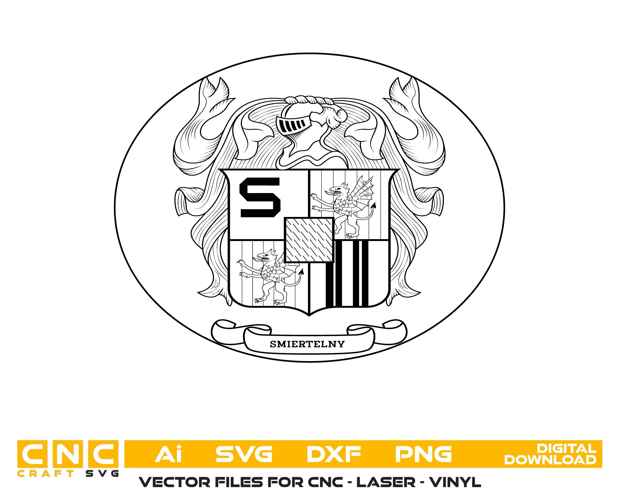 Crest Design SVG, Heraldry Crest Vector, Family Crest SVG Template, Custom Logo Crest SVG, Engraving Crest Design, CNC Crest Vector, Printable Crest Artwork
