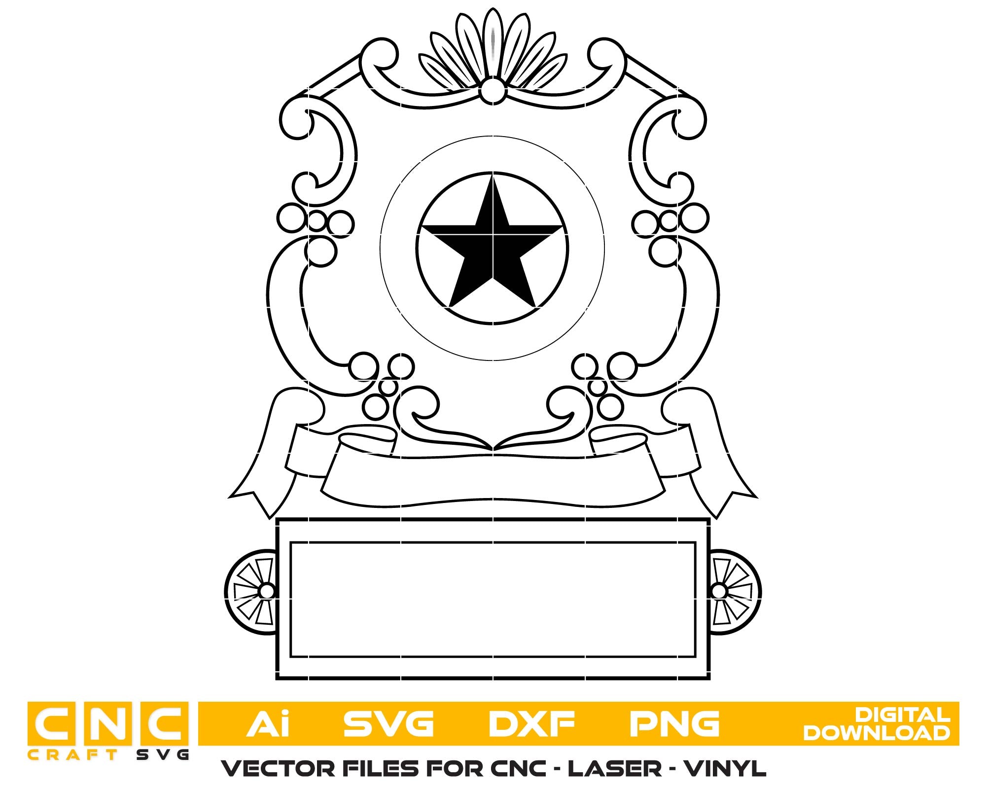 Crest SVG, Emblem Vector SVG, Heraldic Crest Design, Shield Crest Vector, Logo Crest SVG, Engraving Emblem File