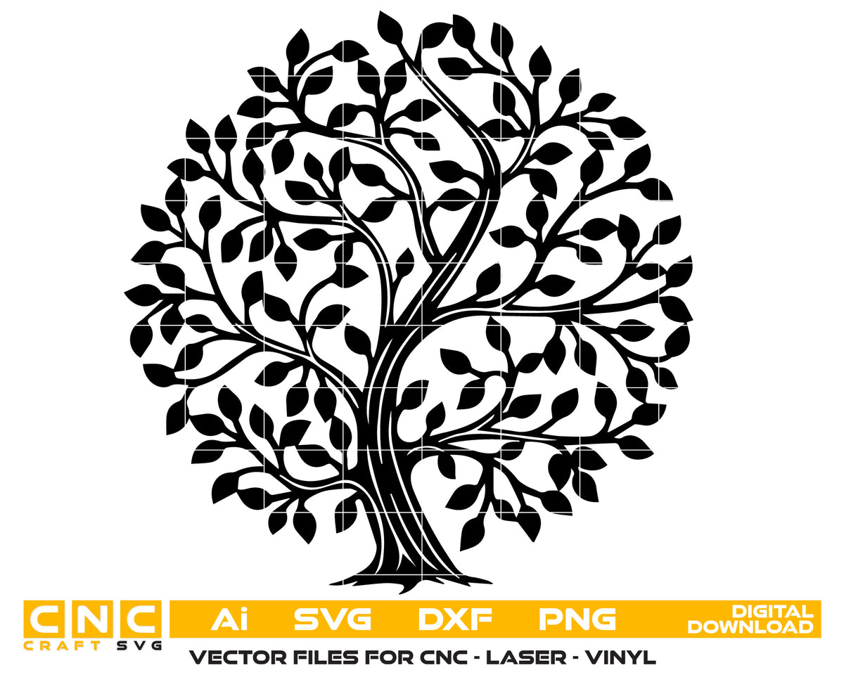 Curved Round Tree – Vector File