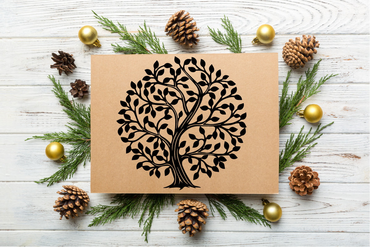 Round Tree Print Curved Round Tree – Vector File