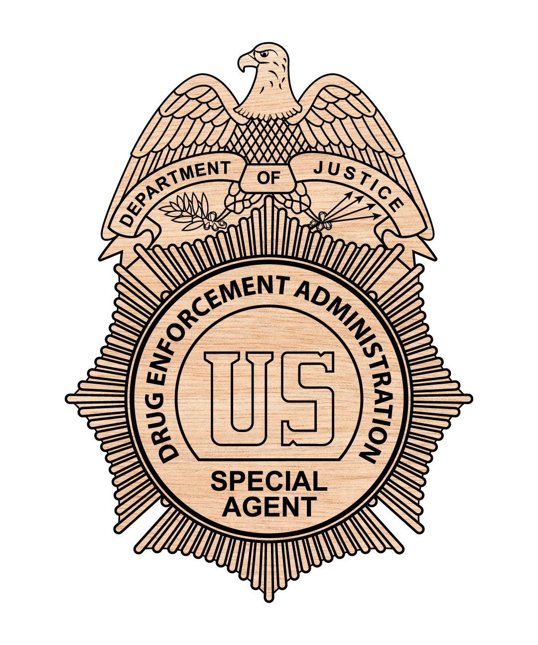 Drug Enforcement Special Agent Badge SVG, DEA Special Agent Vector, Law Enforcement Badge Design, Special Agent Emblem SVG, Task Force Badge Vector, Engraving Badge SVG