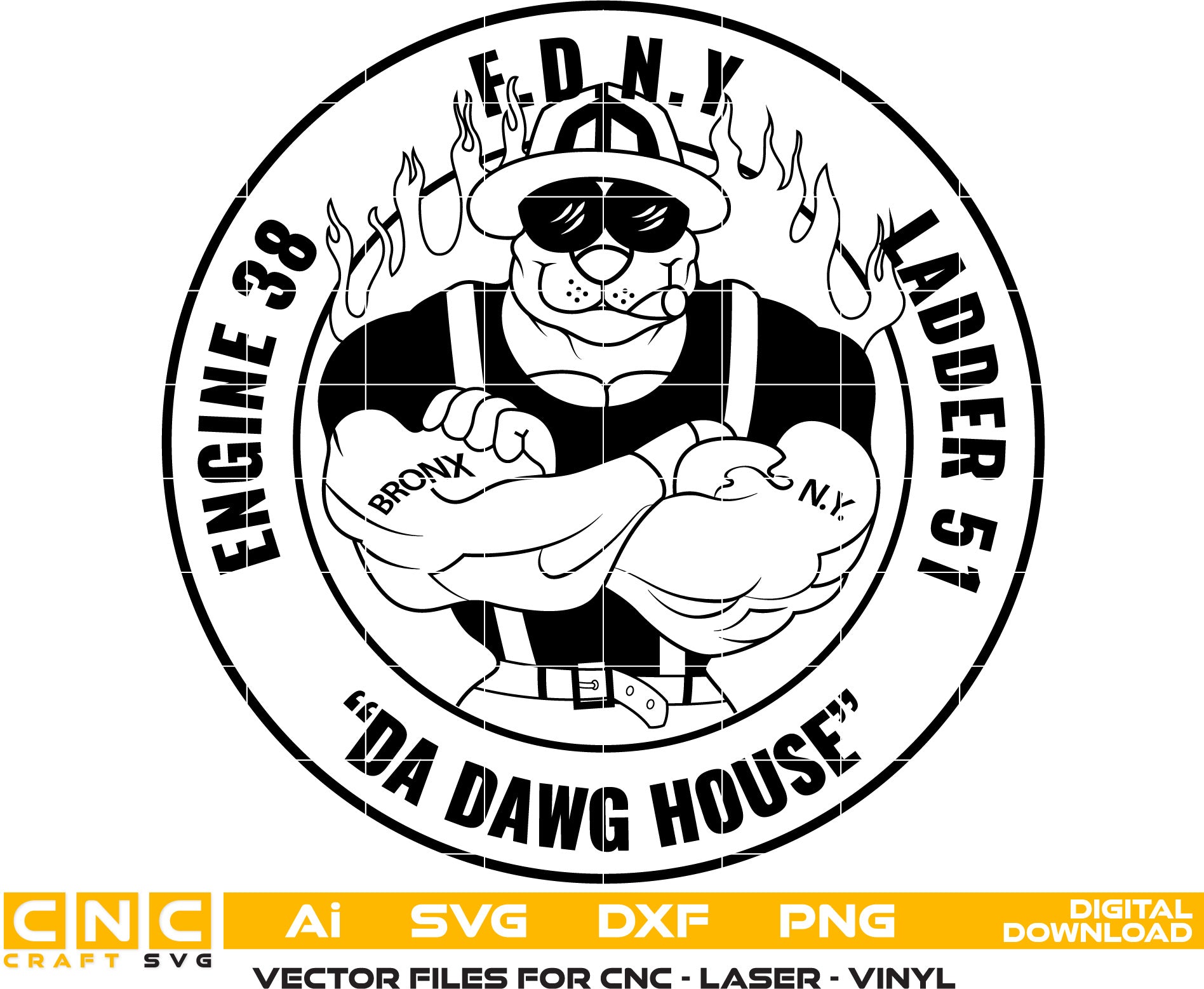 Da Dawg House Engine 38 Logo - SVG, Dxf, Jpg, Png, Ai Files for Crafting Projects