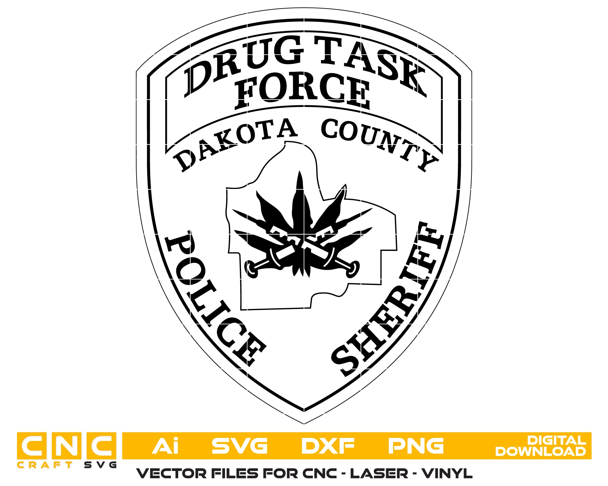 Dakota County Drug Task Force Logo SVG, Minnesota Police Task Force Vector, Dakota County Law Enforcement Emblem, Drug Enforcement Logo SVG, Task Force Badge Design