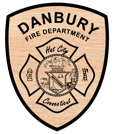 Danbury Fire Department Badge SVG, Danbury Connecticut Firefighter Emblem, Fire Department Badge Danbury CT, Connecticut Fire Badge Vector, Danbury Firefighter Badge