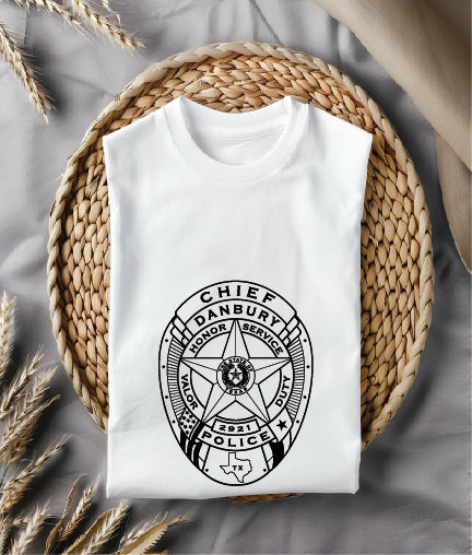danbury police chief badge svg, danbury texas police chief badge vector, danbury tx police svg emblem, texas police chief badge svg, #support