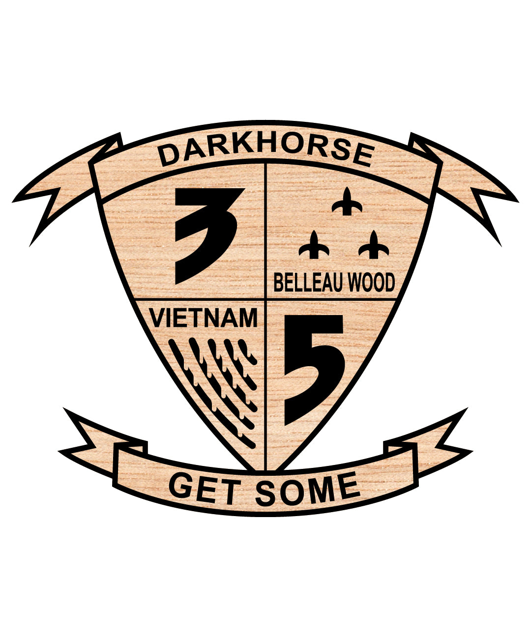 Dark Horse 3rd Battalion 5th Marines Insignia Patch SVG, Marine Corps Vector, 3/5 Marines Logo, Dark Horse Battalion Patch, Military Patch Design